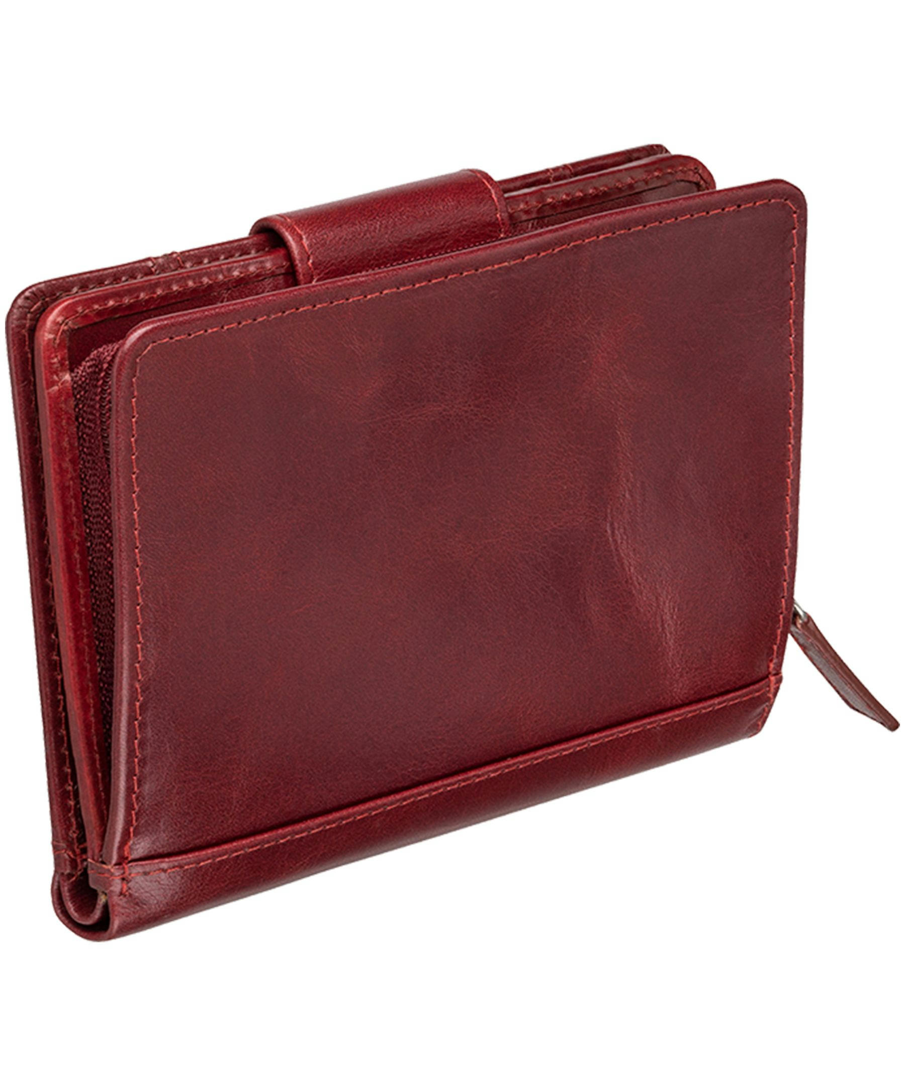 Mancini Leather Goods Women's Casablanca RFID Secure Medium Clutch Wallet Red