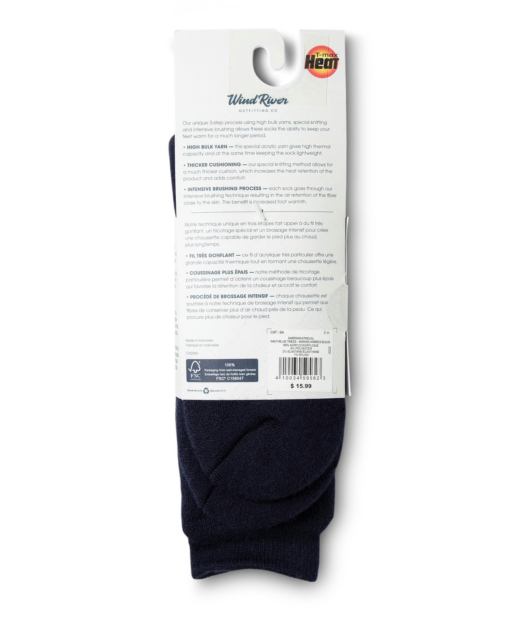 WindRiver Men's T-Max Heat Dual Layer Thermal Boot Socks