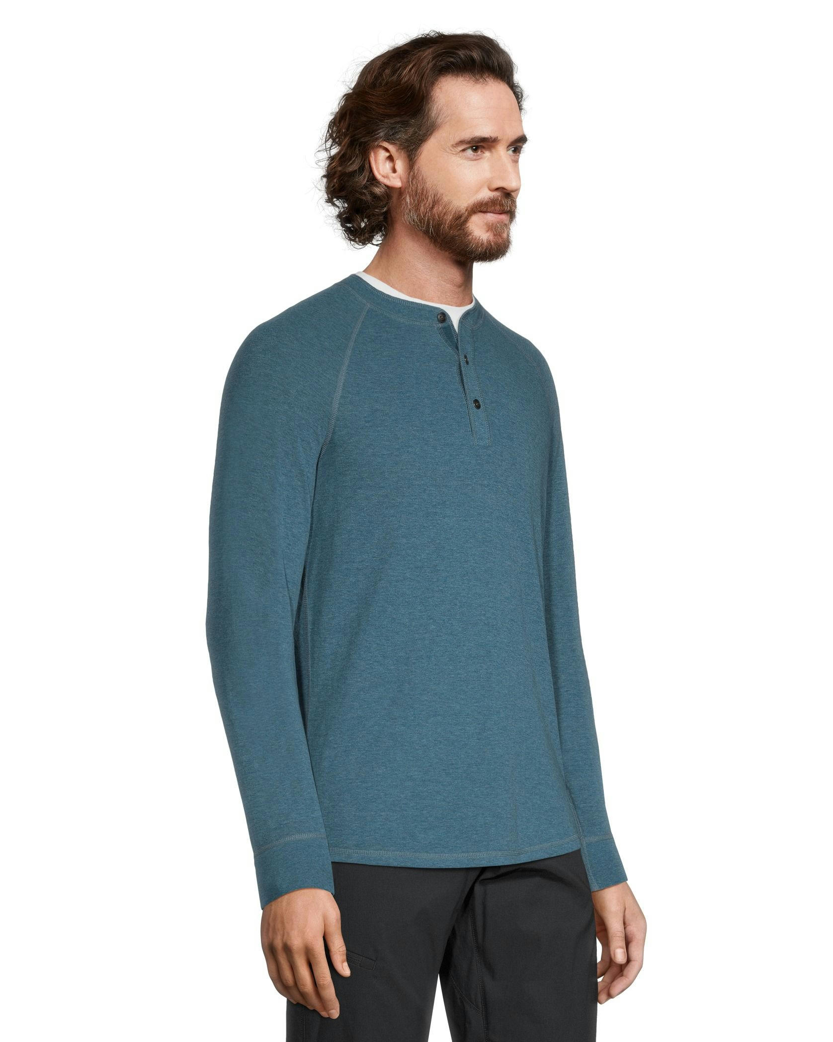 WindRiver Men's Long Sleeve Double Layer Henley