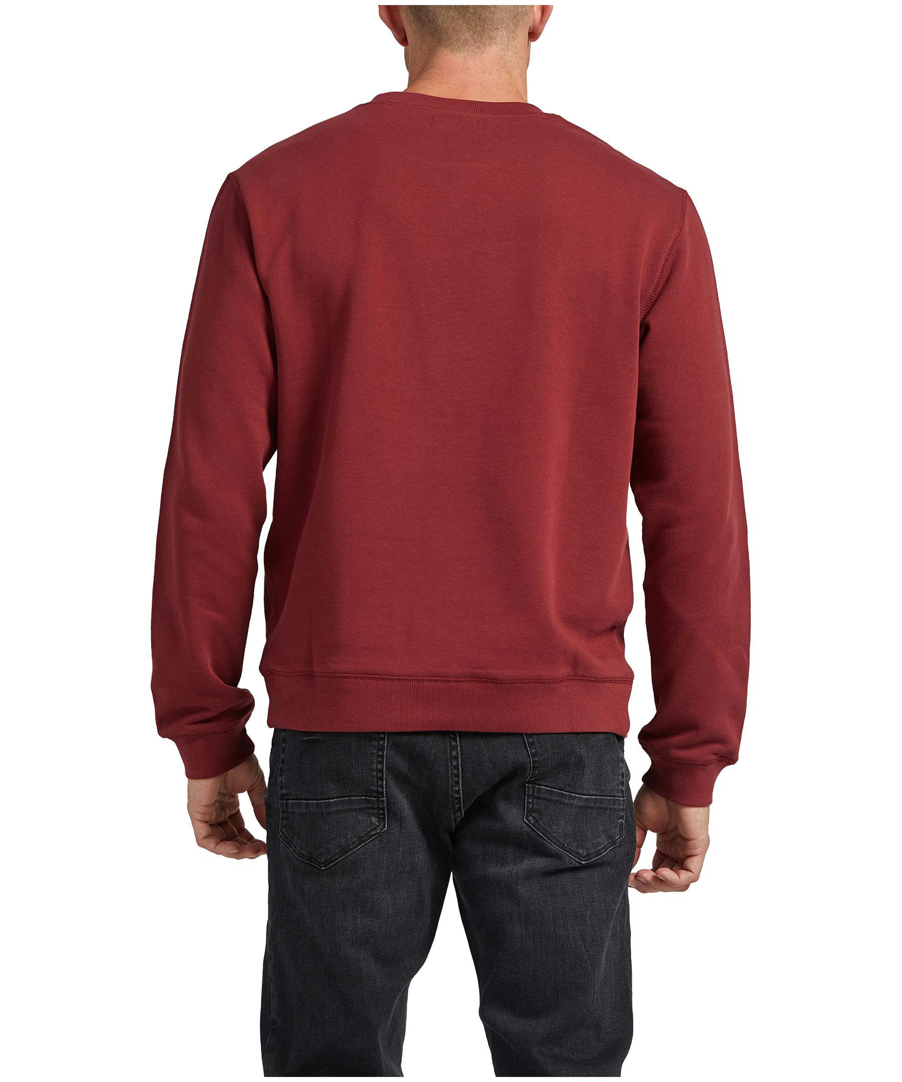 Silver Men's Cotton Fleece Logo Crewneck Sweatshirt