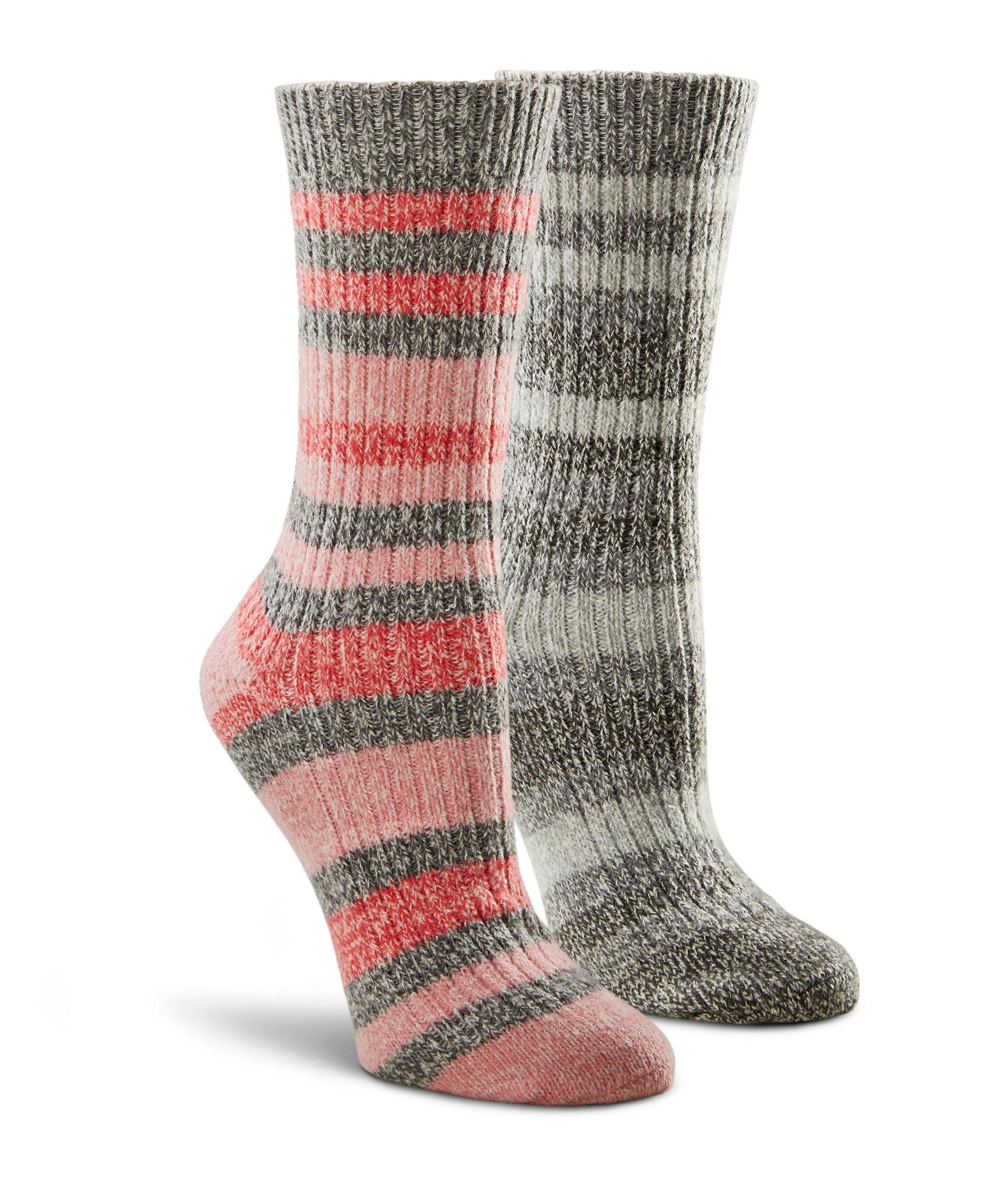 Columbia Women's 2-Pack Super Soft Canyon Stripe Crew Sock