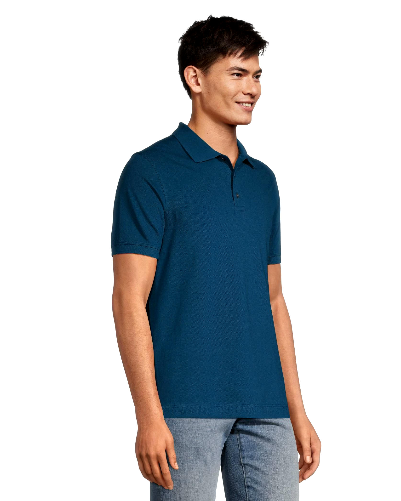 Denver Hayes Men's 50 Wash Stretch Short Sleeve Classic Fit Pique Polo Shirt