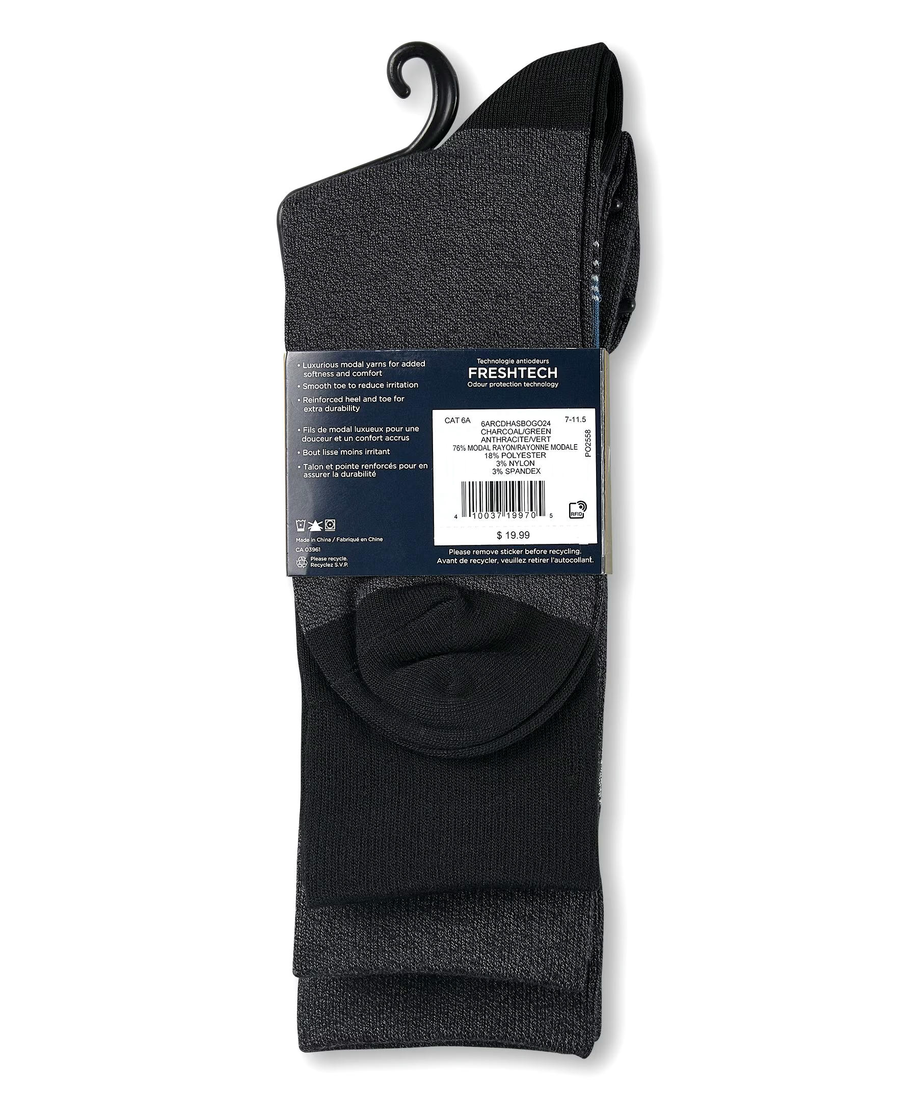 Denver Hayes Men's Casual Crew Socks, 3 Pack