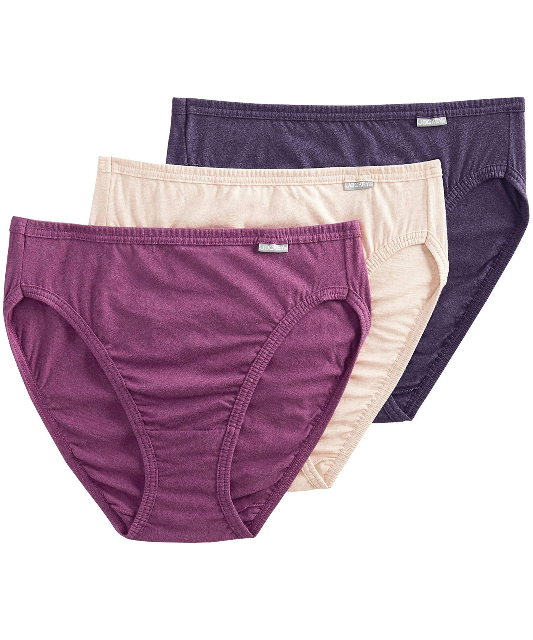 Jockey Women's 3 Pack Elance Basic Underwear French Cut Briefs