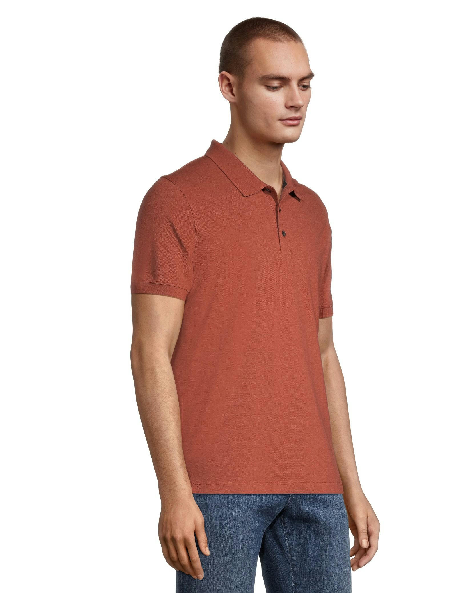 Denver Hayes Men's 50 Wash Stretch Short Sleeve Modern Fit Pique Polo Shirt