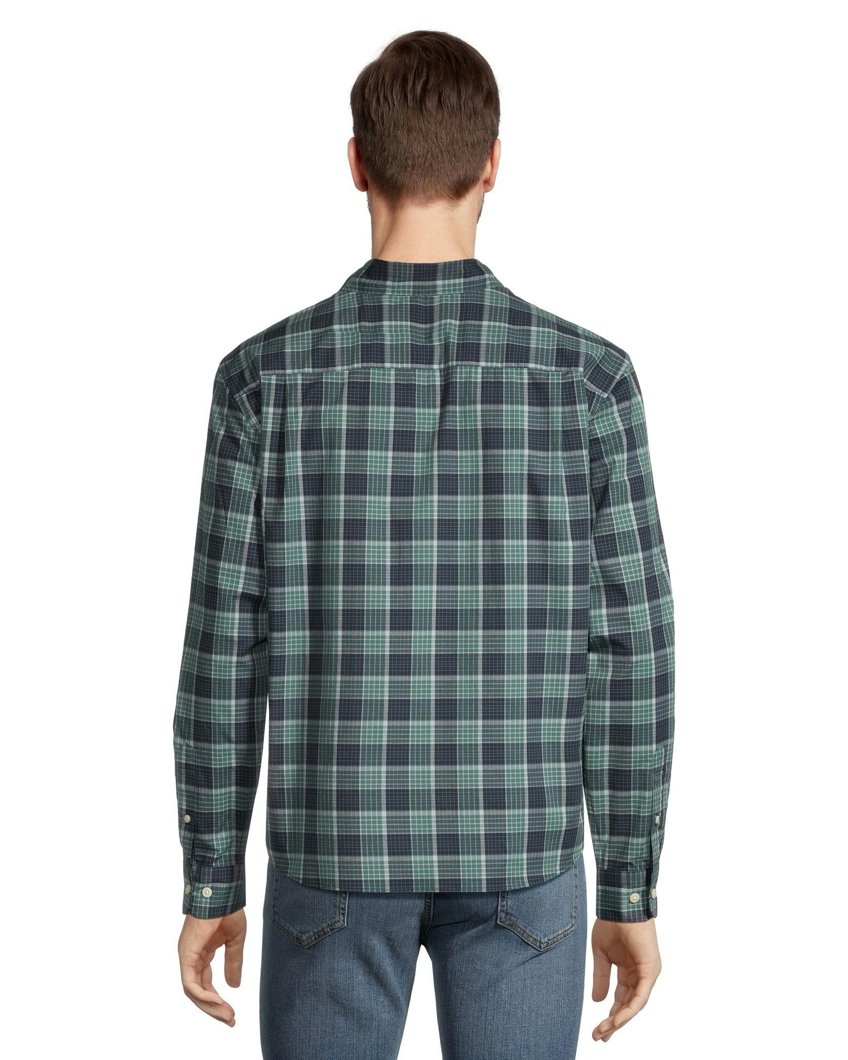Denver Hayes Sport Plaid Classing Fit Long Sleeve Shirt