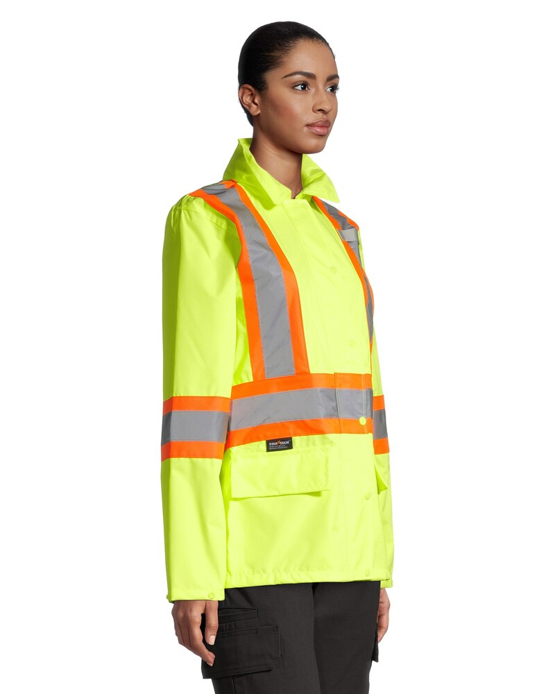 Pioneer Women's Hi-Vis Waterproof Traffic Control Yellow Jacket