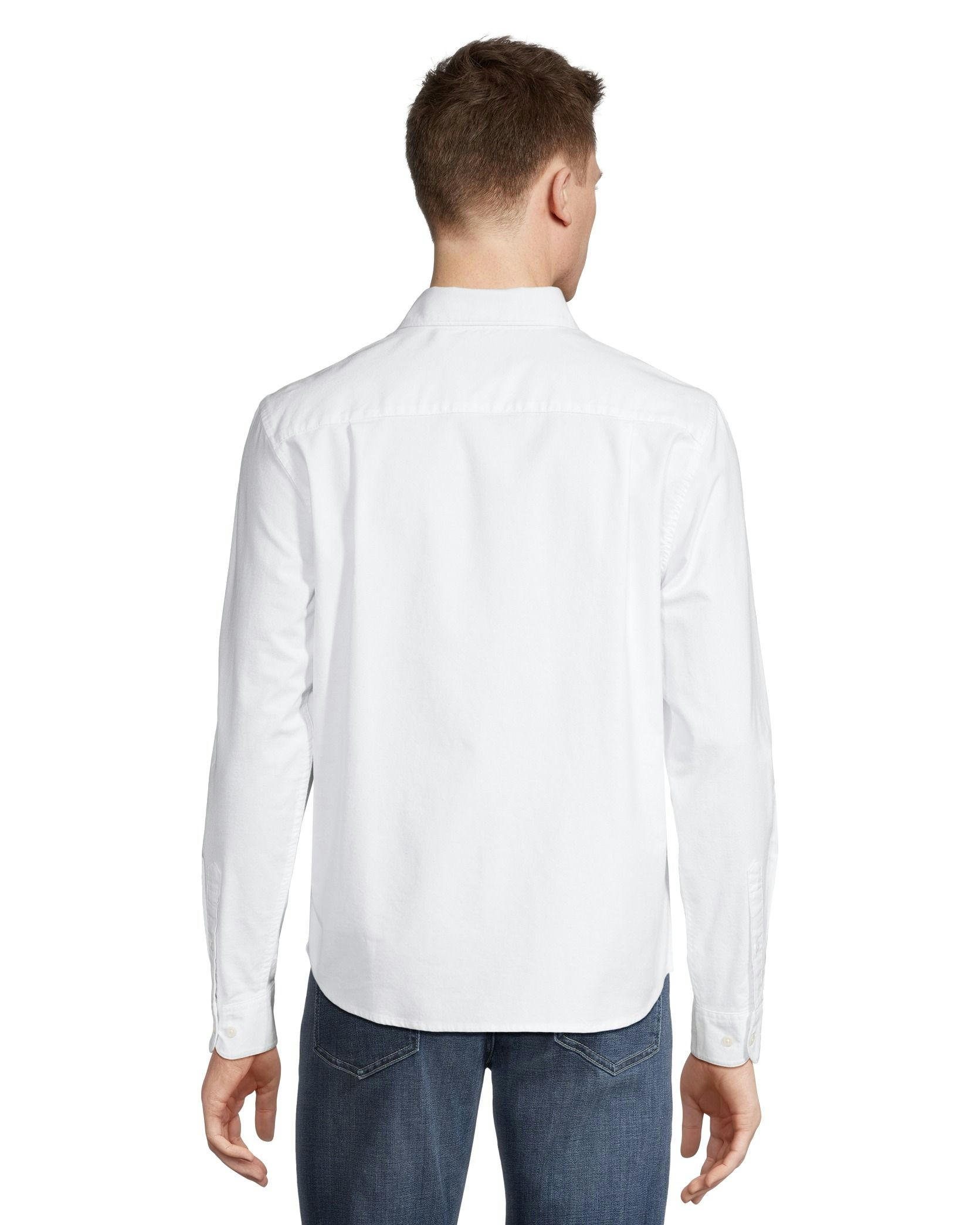 Denver Hayes Men's Stretch Oxford Modern Fit Long Sleeve Button Down Shirt