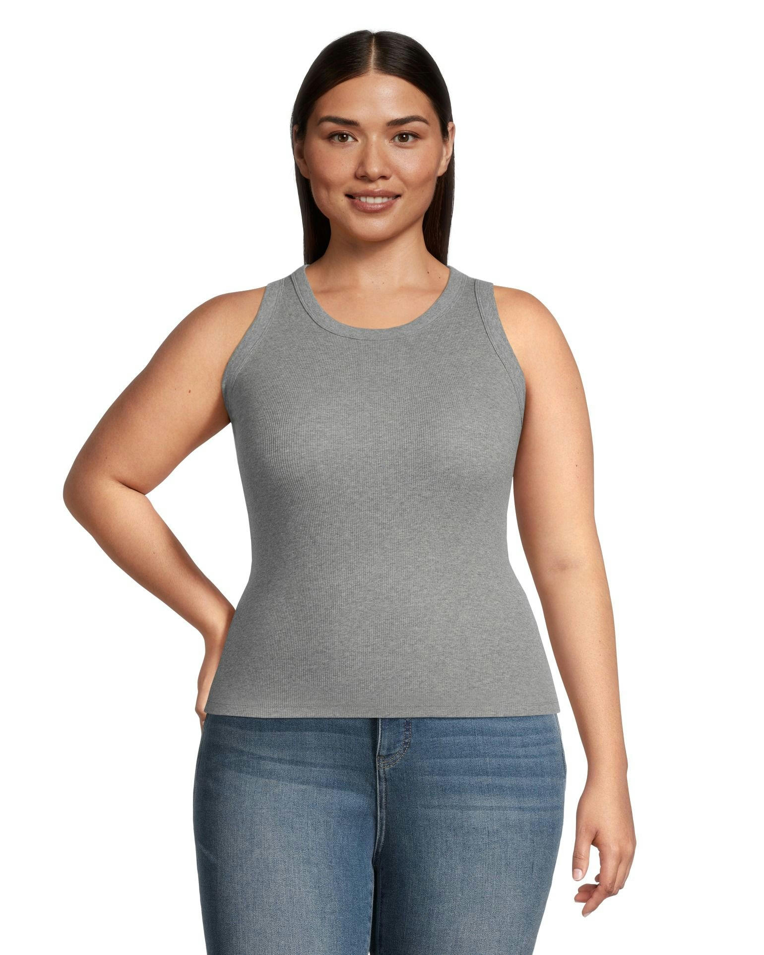 Denver Hayes Women's Semi-Fitted High Neck Rib Tank