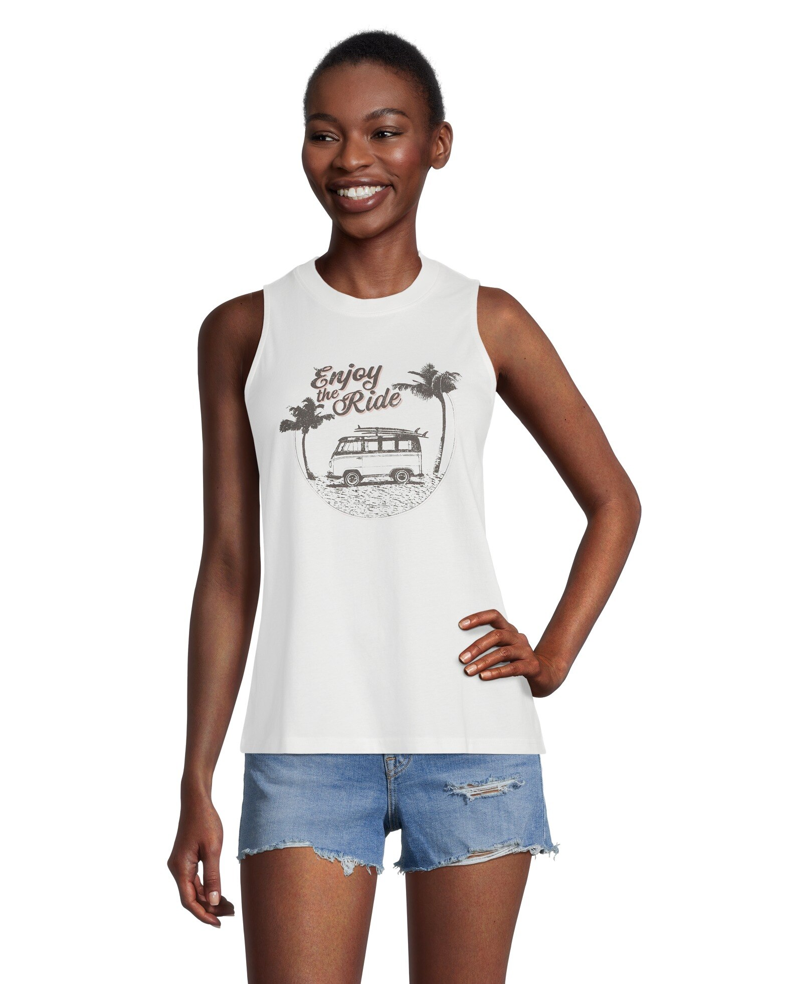 FarWest Women's Graphic Crewneck Tank
