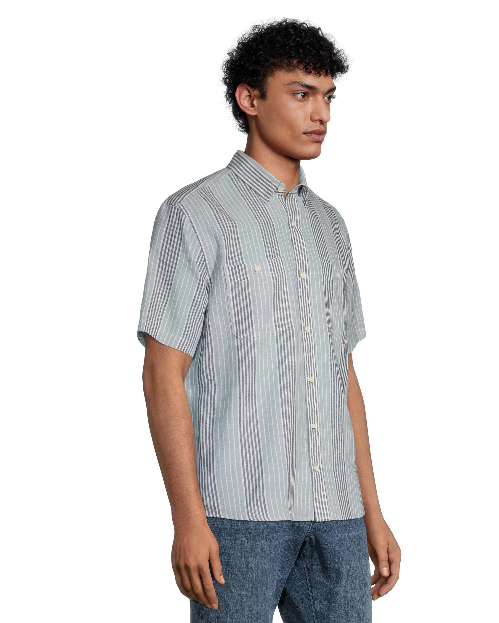 Denver Hayes Men's Classic Fit Short Sleeve Hemp Shirt
