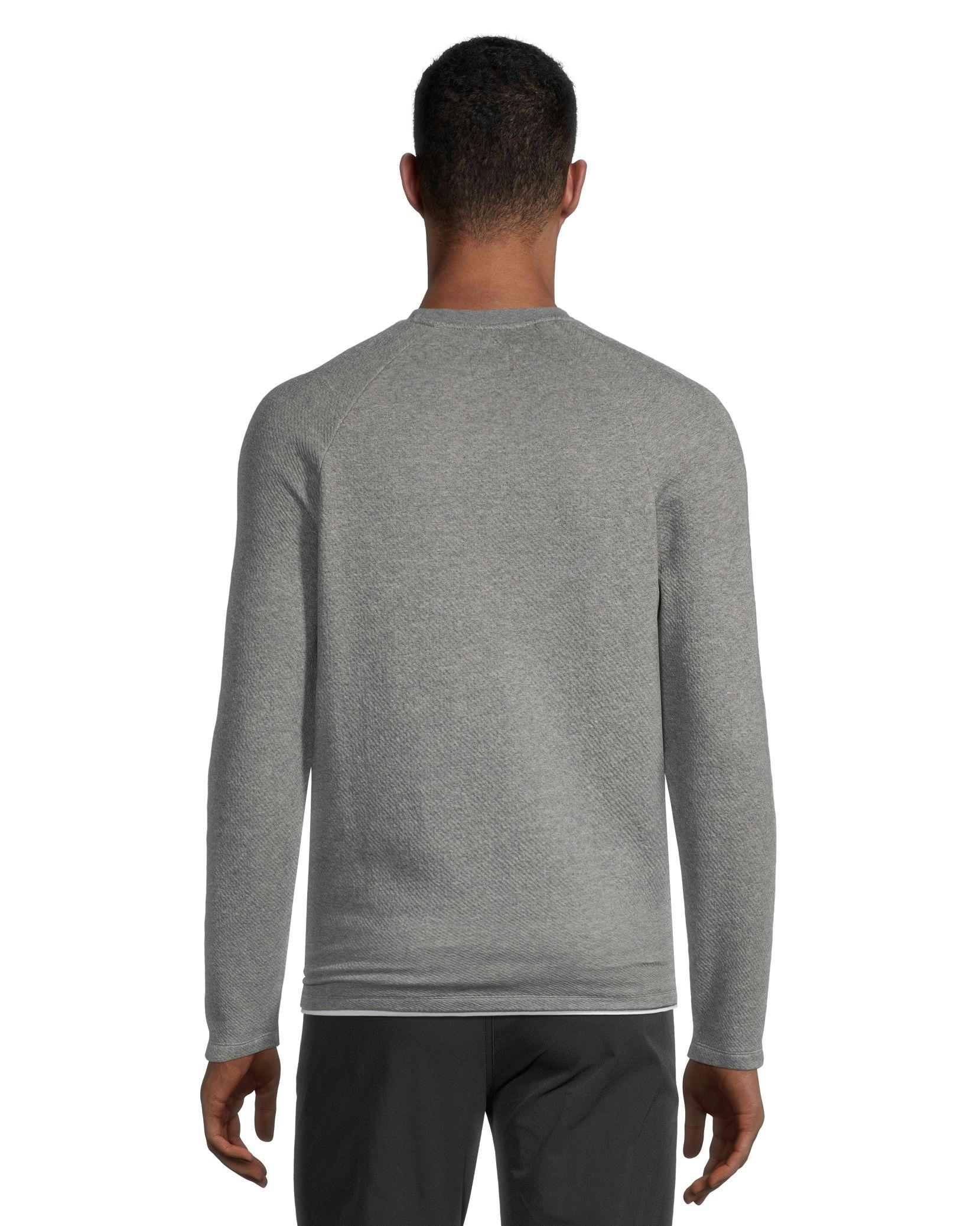 Men's Textured Knit Kangaroo Pocket Crewneck Pullover