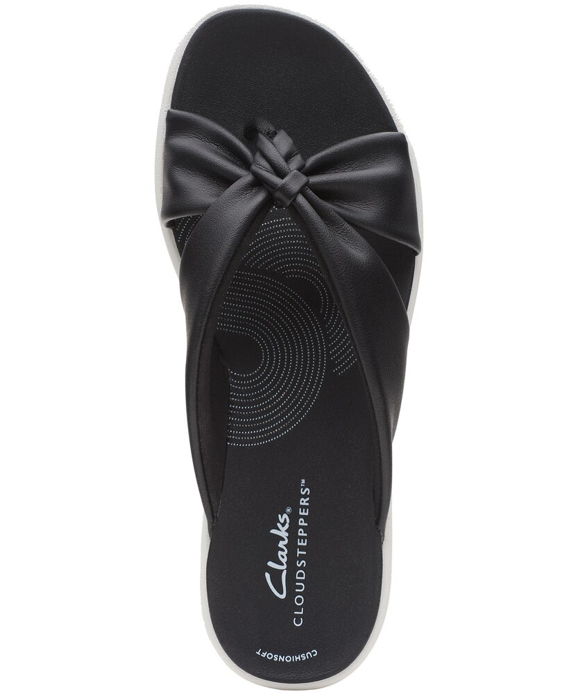Clarks Women's Drift Ave Thong Sandals - Black White