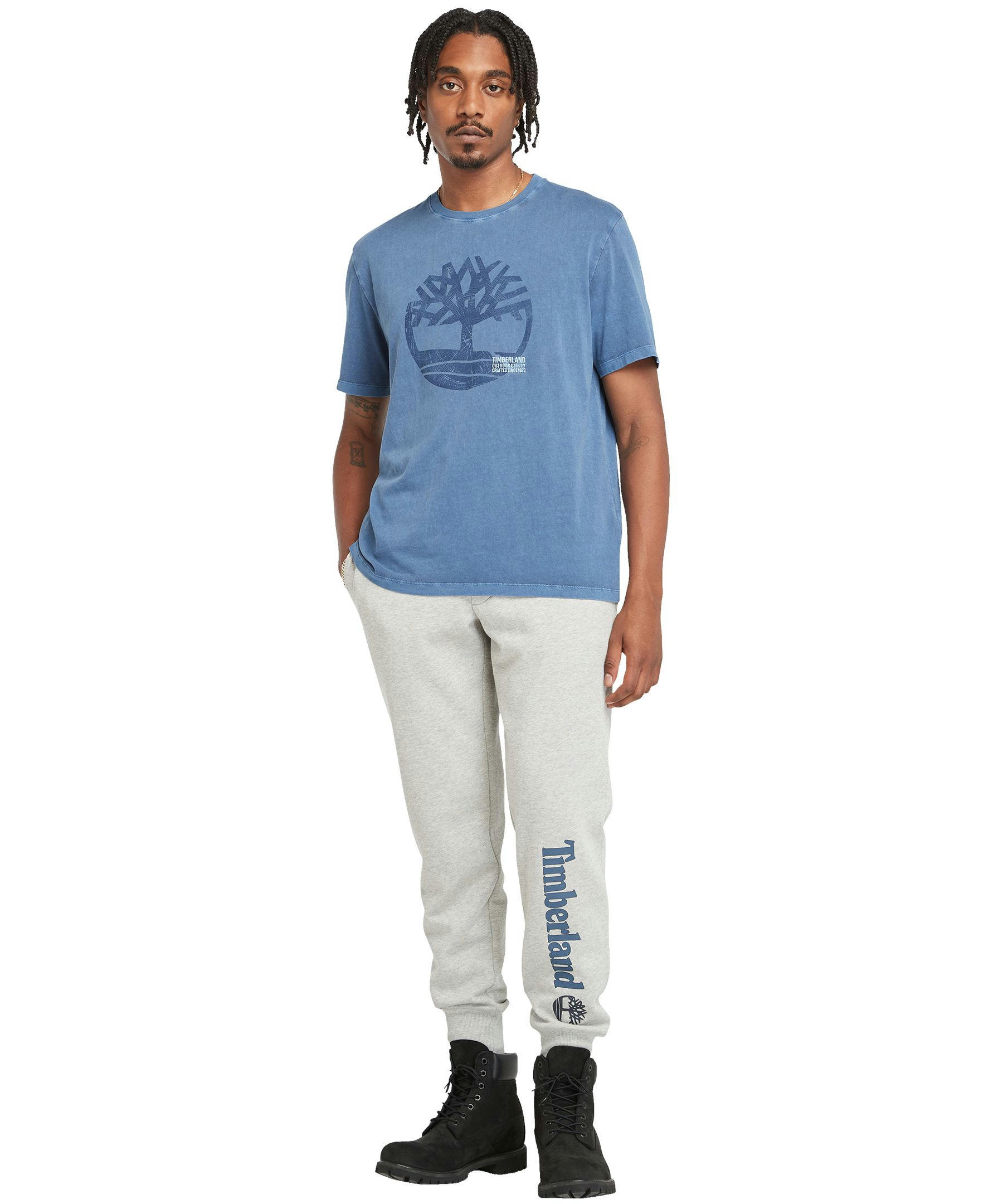 Timberland Men's Graphic Logo Garment Dye T Shirt