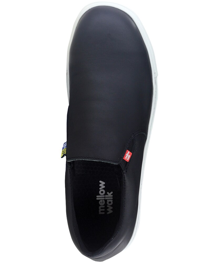 Mellow Walk Men's Owen Steel Toe Slip Resistent Leather Slip On Shoes