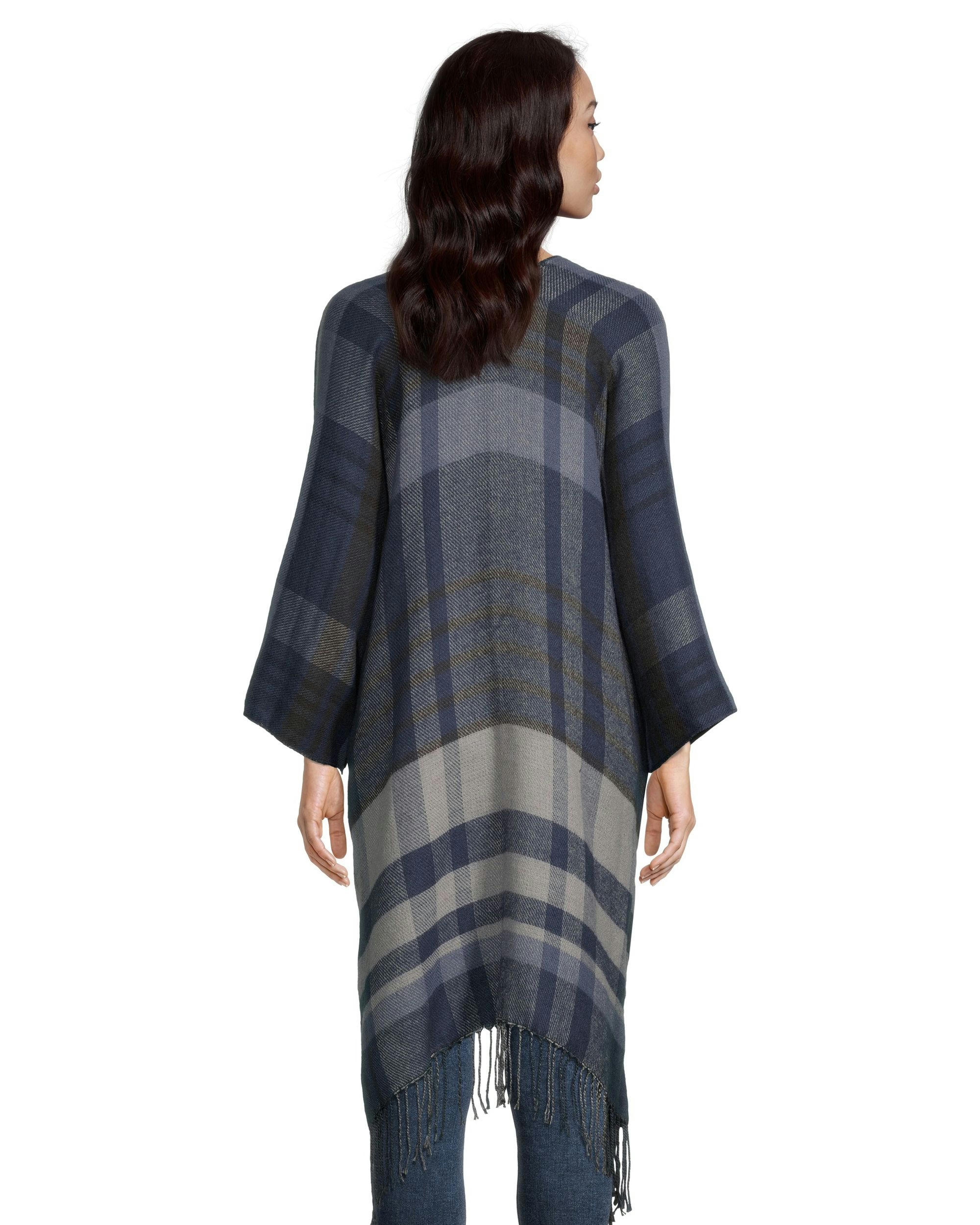 Denver Hayes Women's Plaid Fringe Shawl Ruana