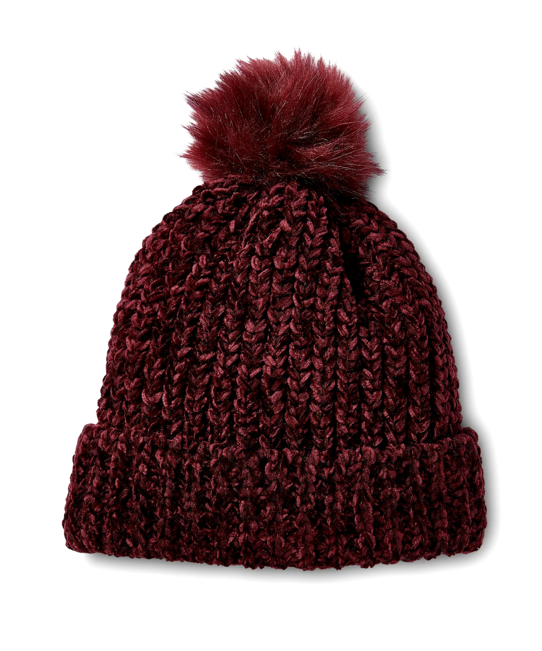 Denver Hayes Women's Chenille Faux Fur Pom Pom Toque