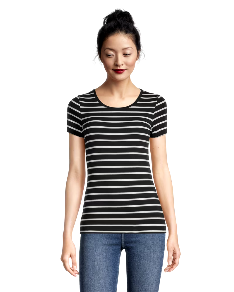 Women's Crewneck Short Sleeve Fitted T Shirt