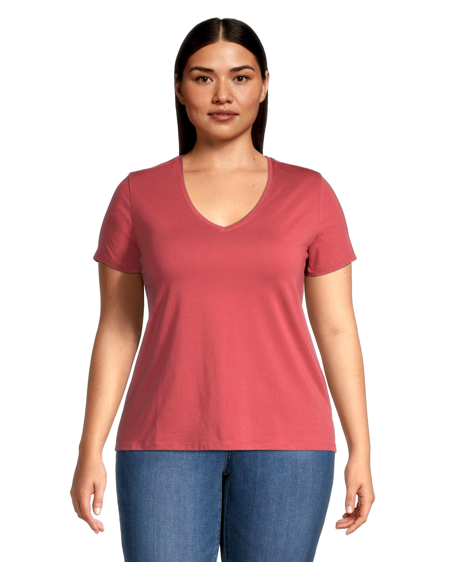 Women's Short Sleeve Semi-Fitted V-Neck T Shirt
