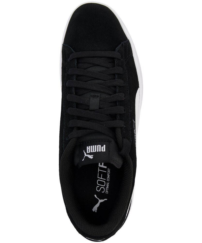PUMA Men's Smash V2 Soft Suede Sneakers - Black/White