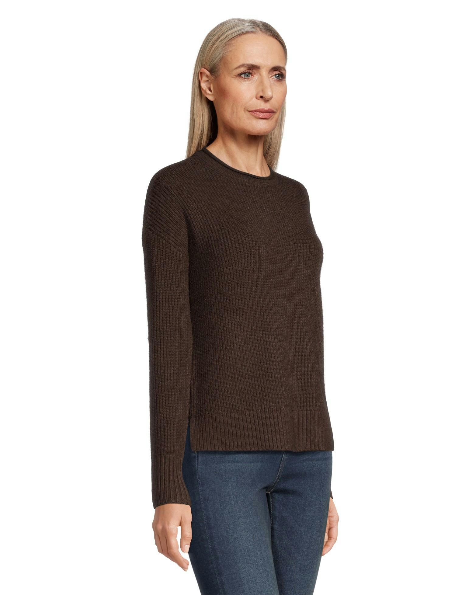 Denver Hayes Women's Cozy Shaker Crew Neck Pullover Sweater