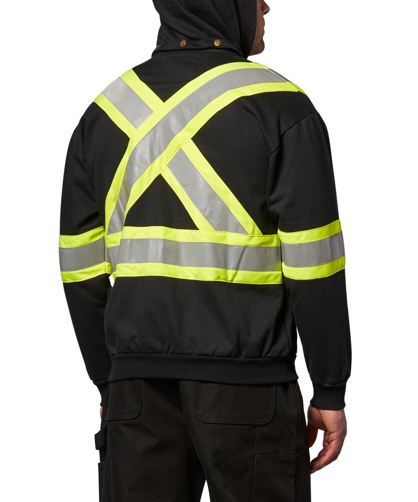 Pioneer Men's CSA Z462 & Z96 Flame Resistance Hi Vis Heavyweight Safety Hoodie - Black