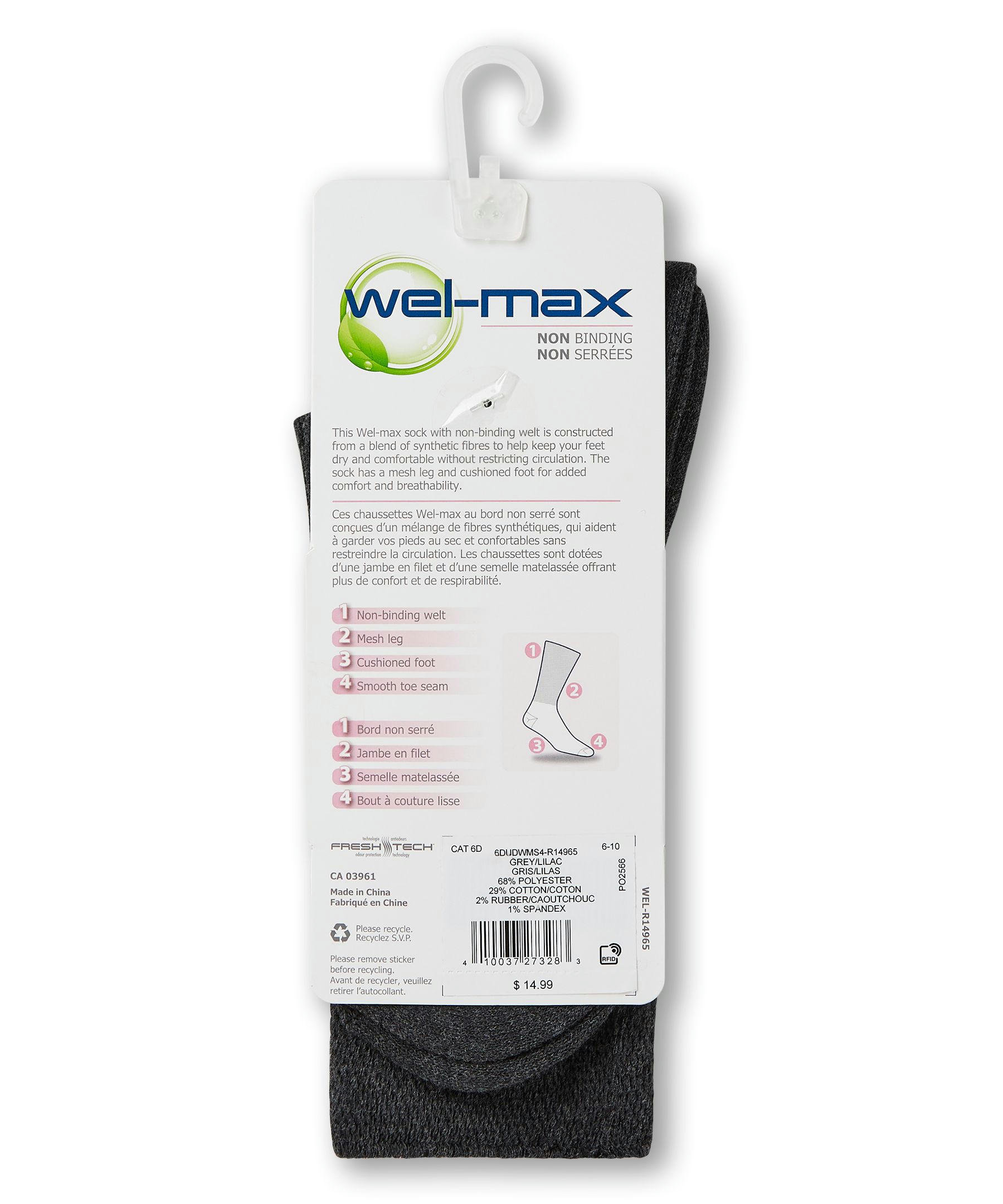 Welmax Women's Non-Binding Socks, 2 Pack