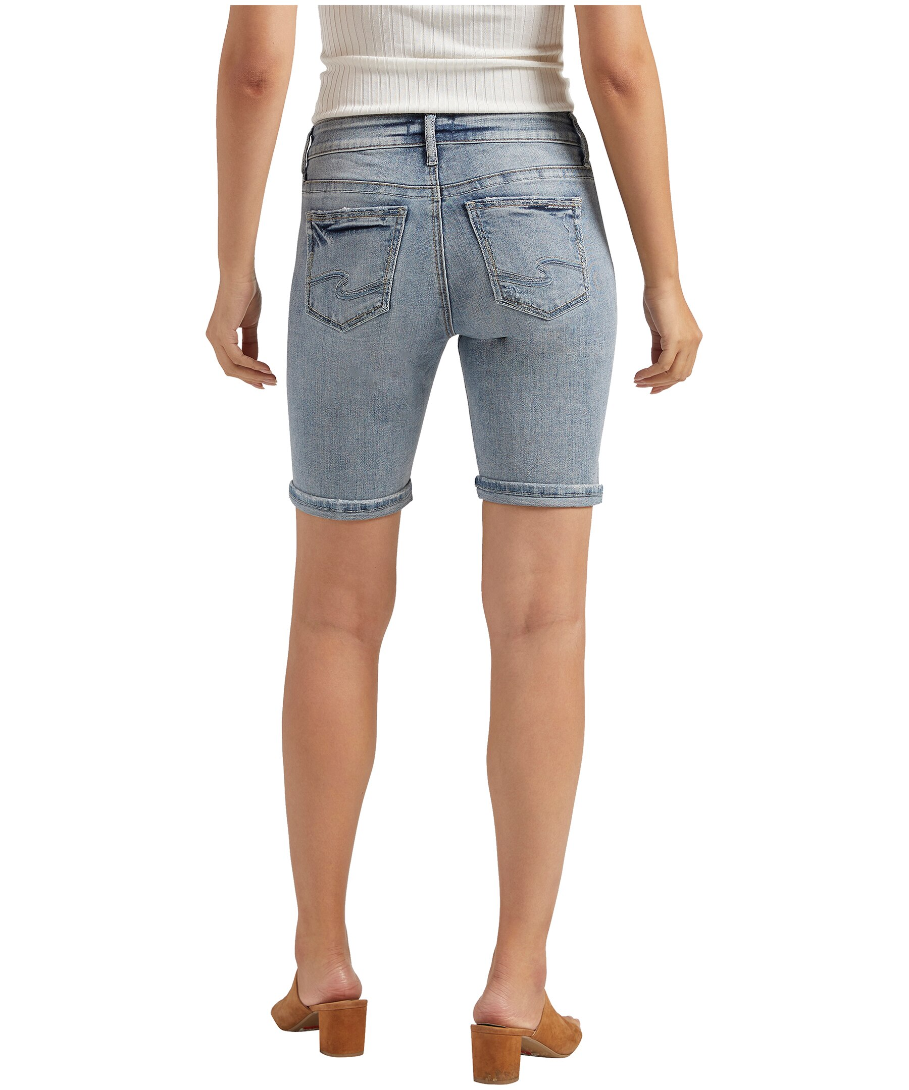 Silver Women's Suki Mid-Rise Bermuda Jean Shorts