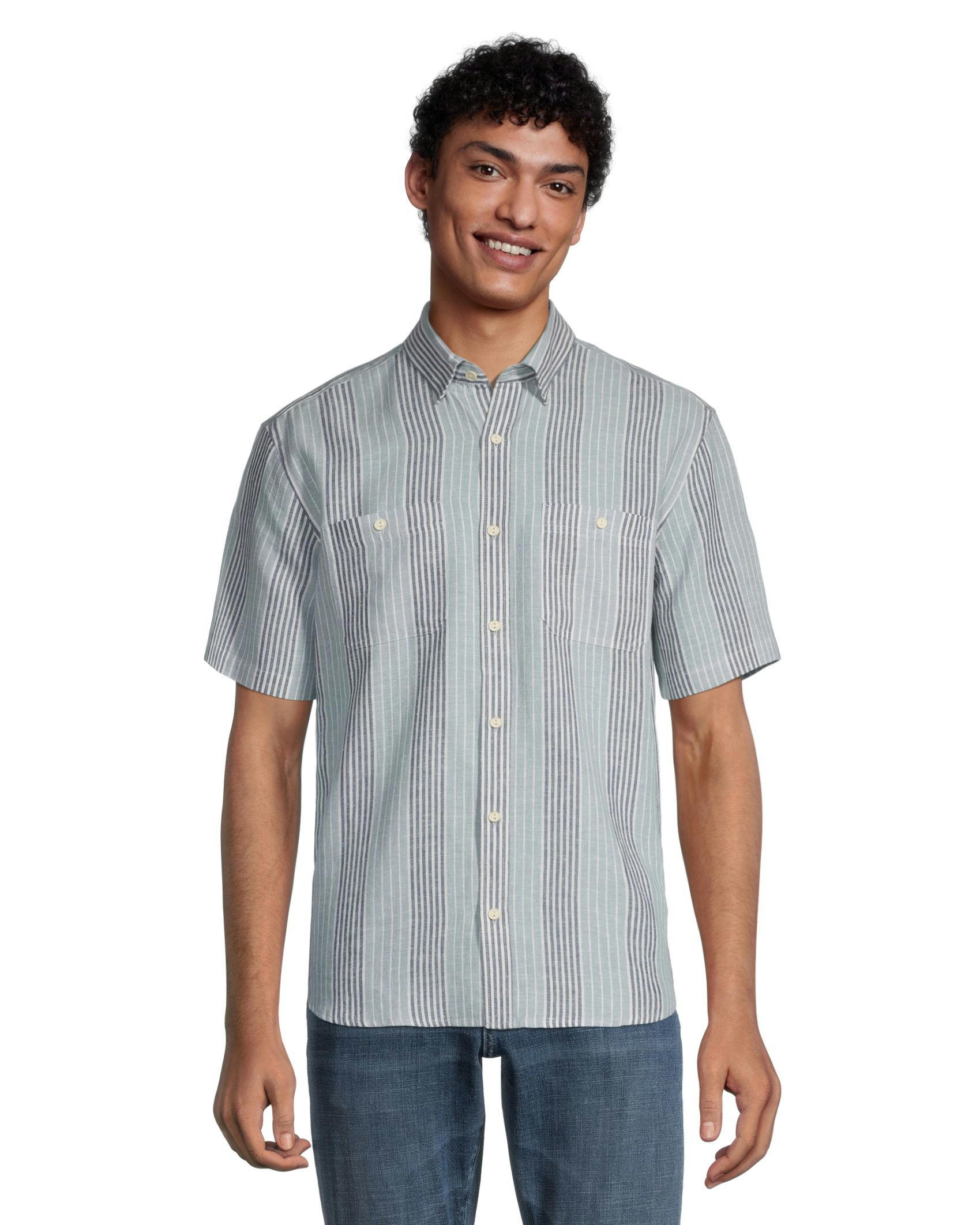 Denver Hayes Men's Classic Fit Short Sleeve Hemp Shirt