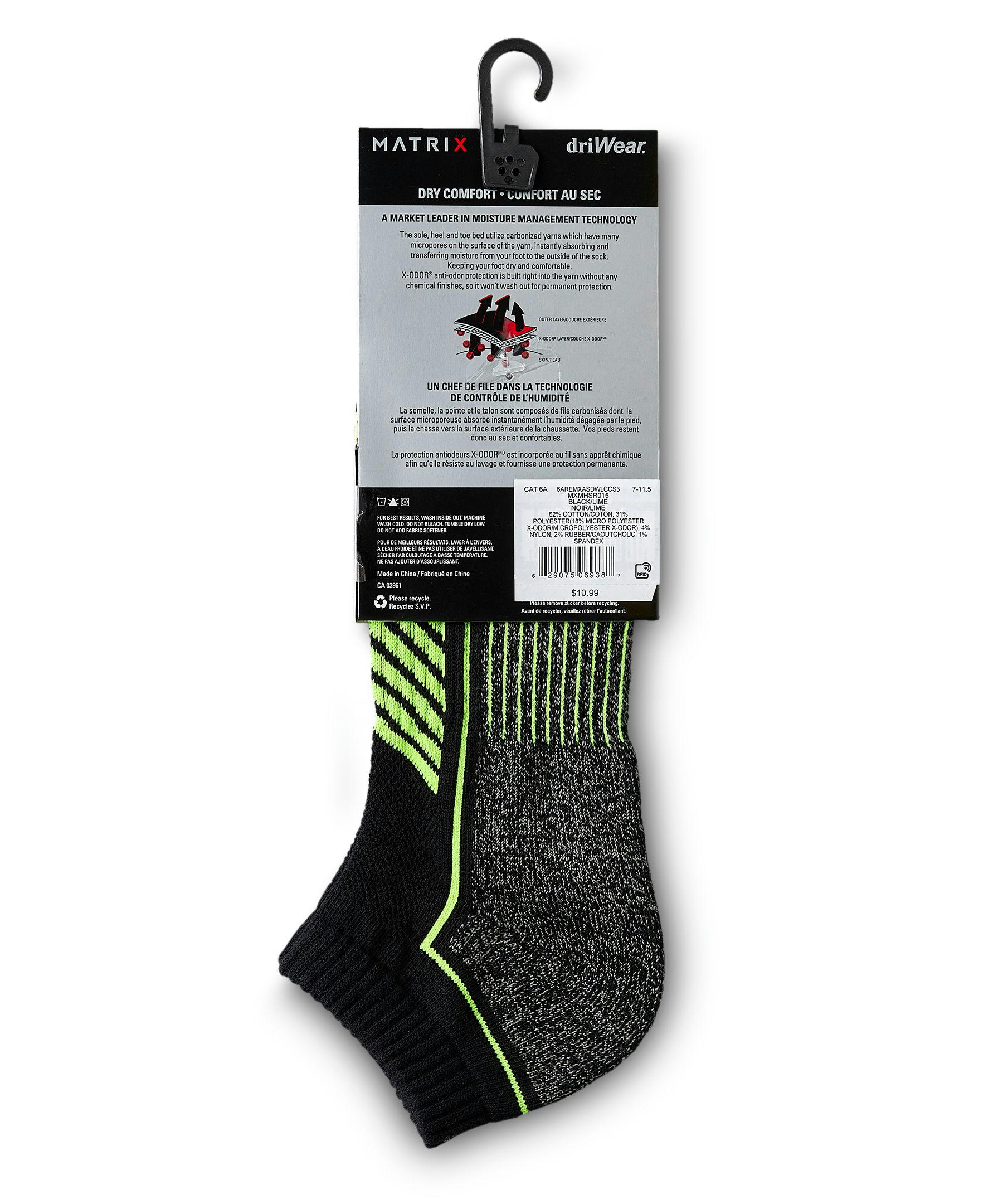 Matrix Men's driWear  Low Cut Cushion Sport Socks