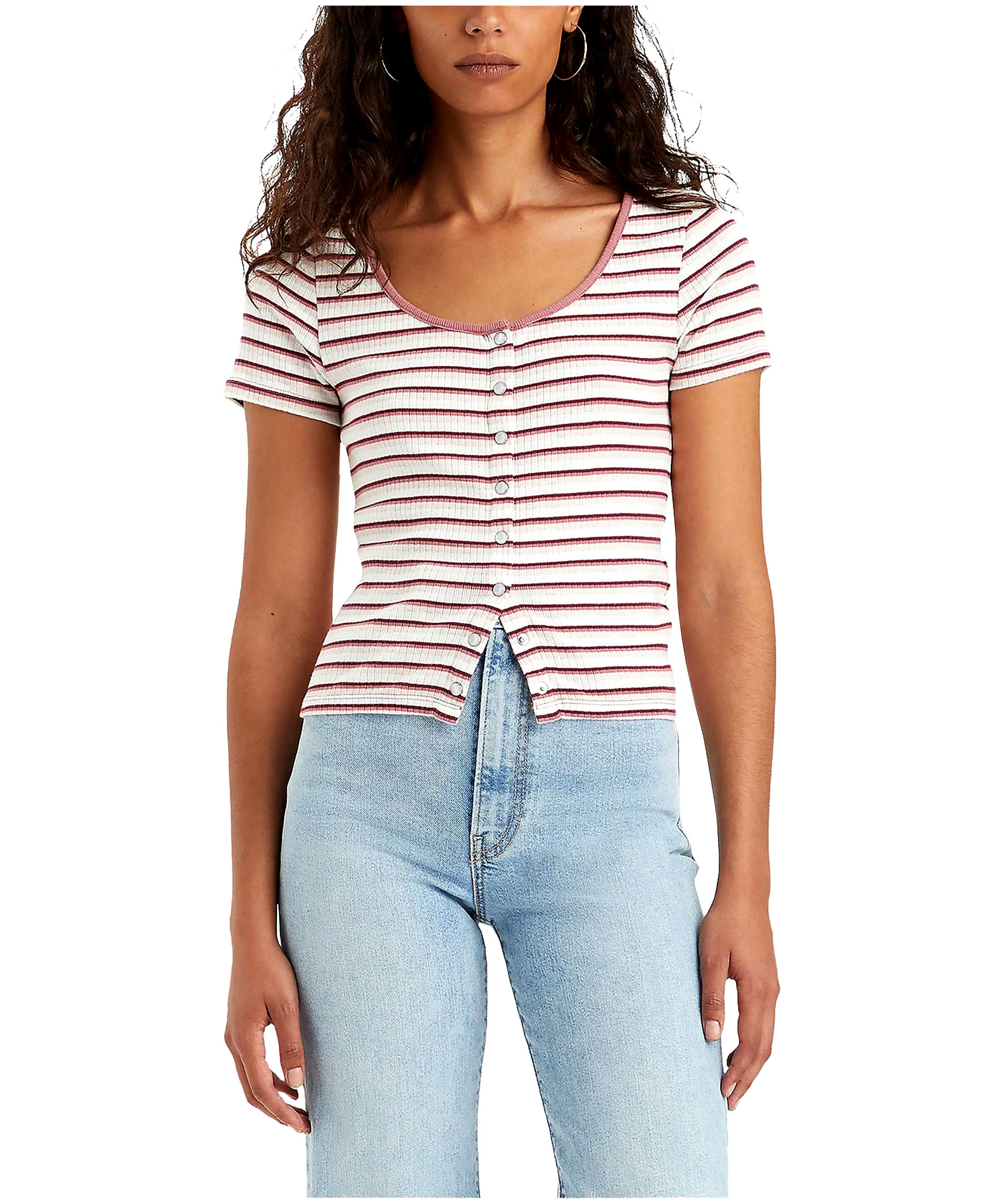 Levi's Women's Britt Slim Fit Snap Front Top