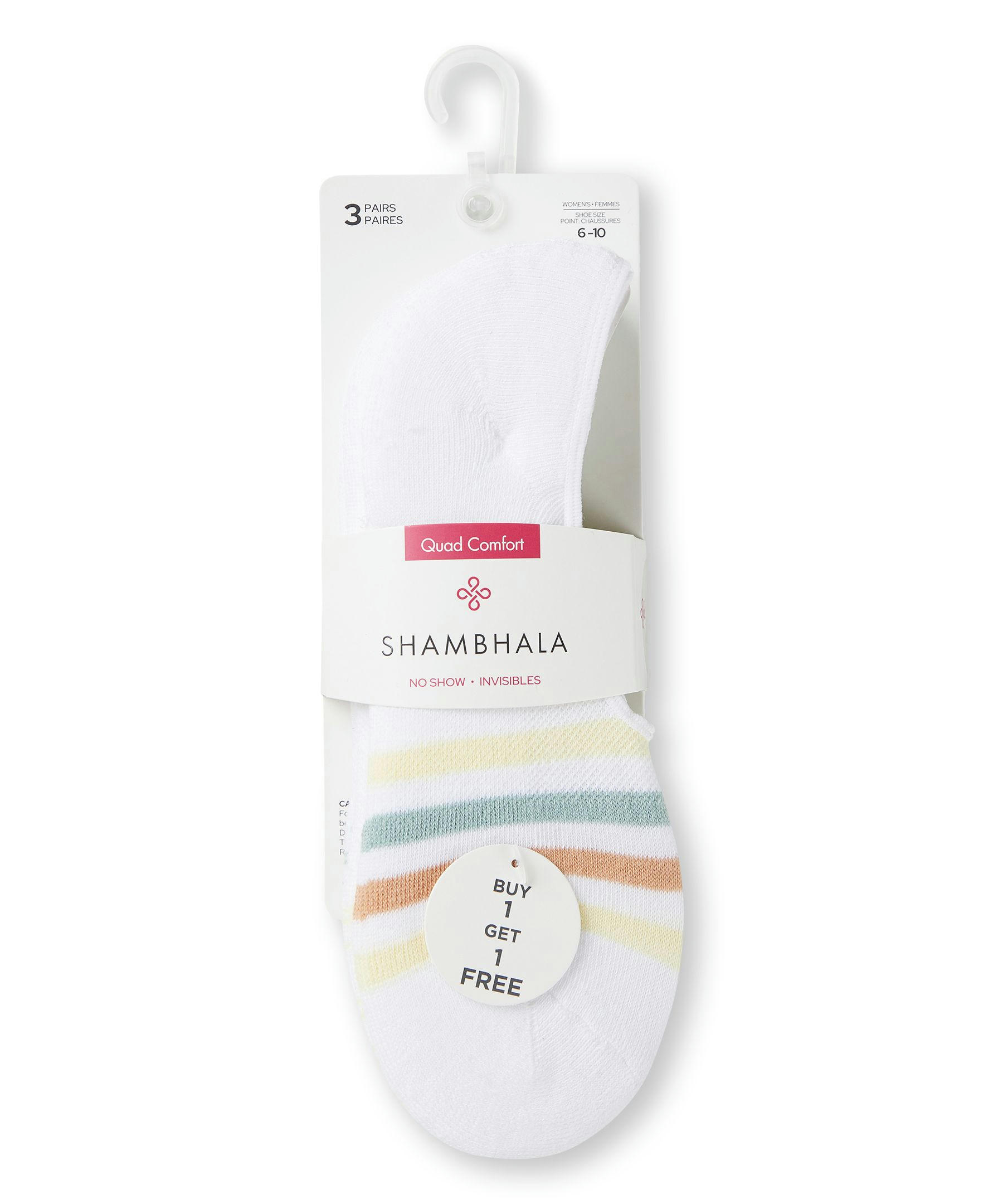 Shambhala Women's 3 Pack Freshtech No Show Sport Socks