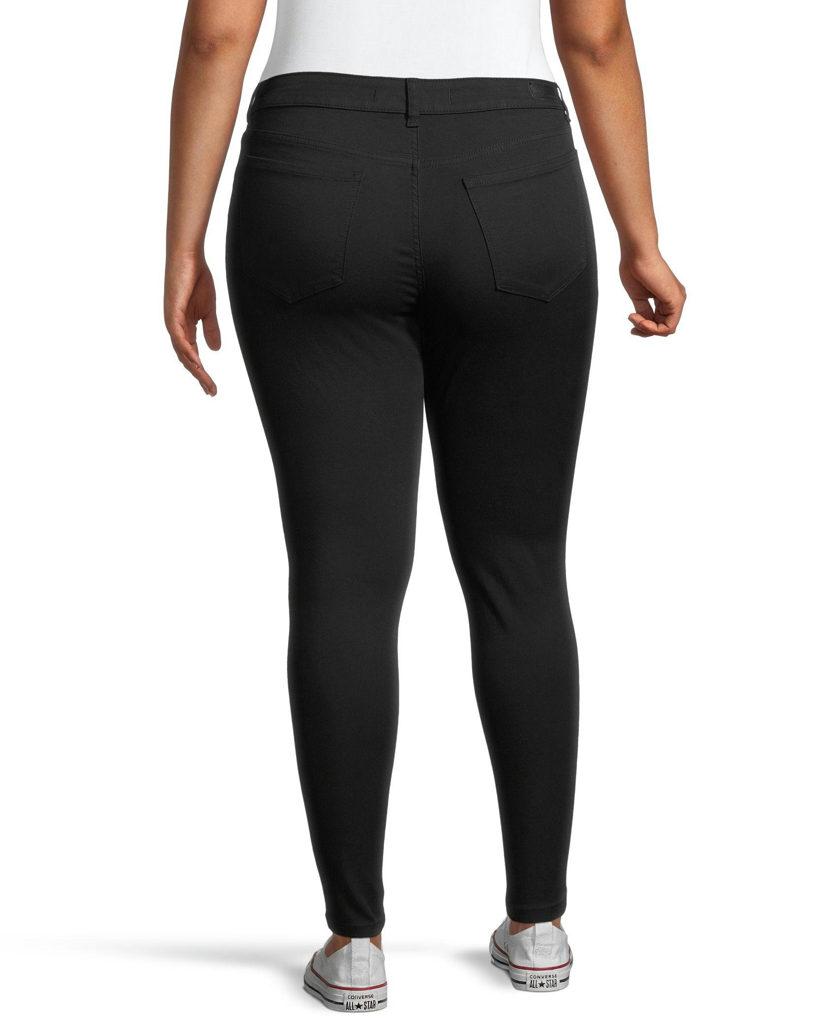 Denver Hayes Women's Curvy Fit Mid Rise Skinny Jeans - Black