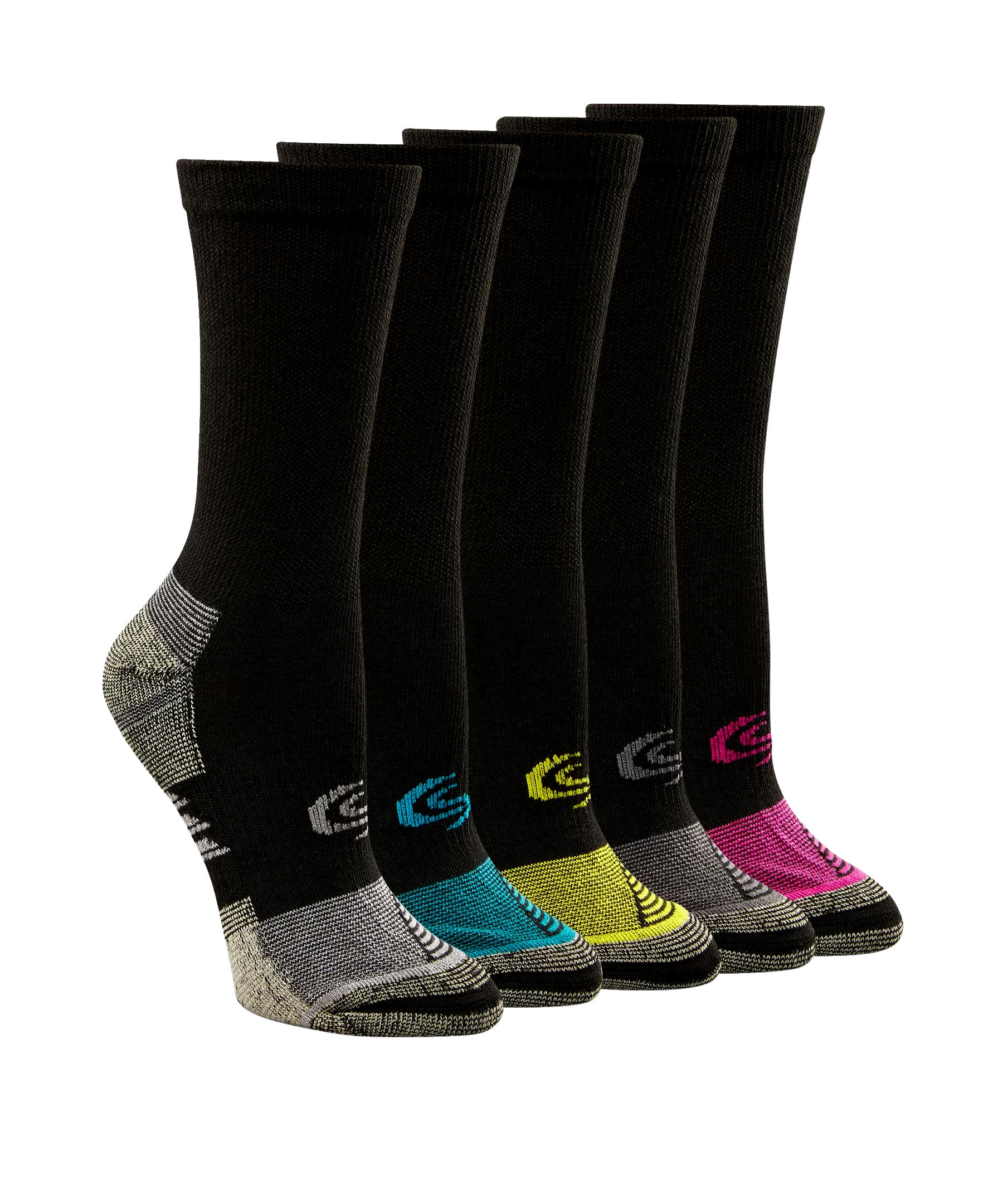 Copper Sole Women's 5 Pack Extreme Athletic Crew Socks