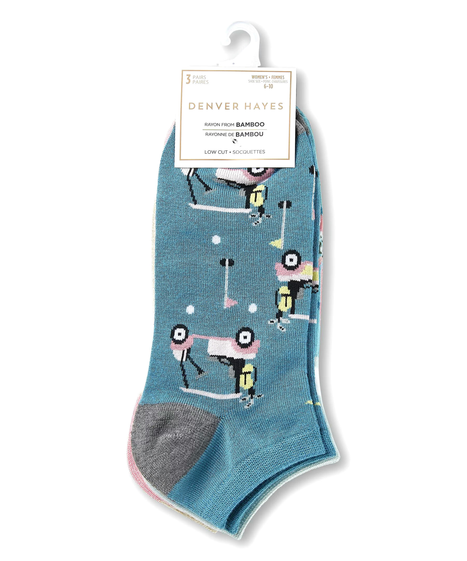Denver Hayes Women's Low Cut Socks, 3 Pack