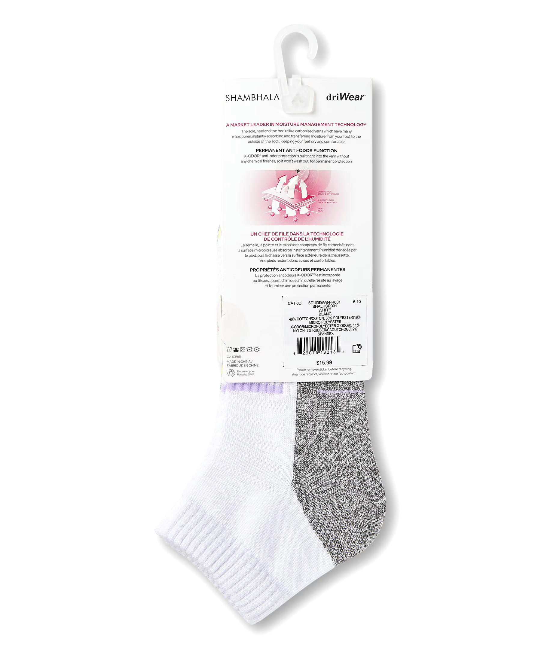 Shambhala Women's Dri-Wear Low Cut Socks, 3 Pack