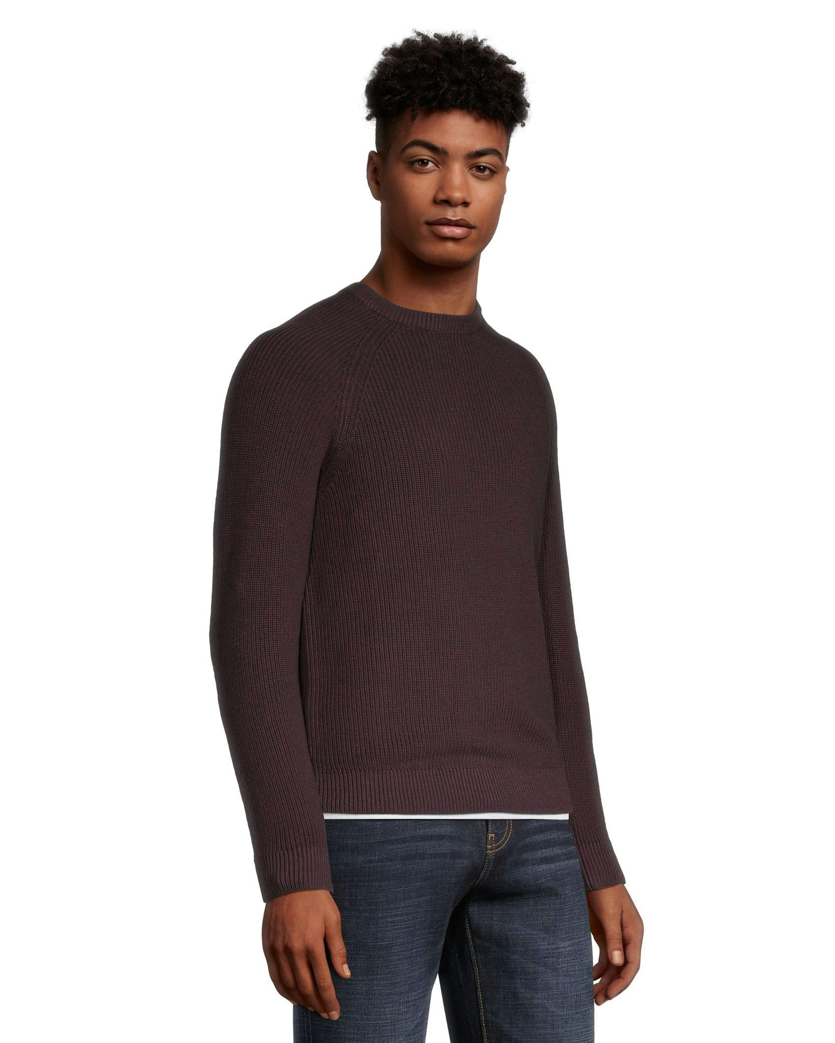 Denver Hayes Men's Shaker Stitch Crewneck Sweater