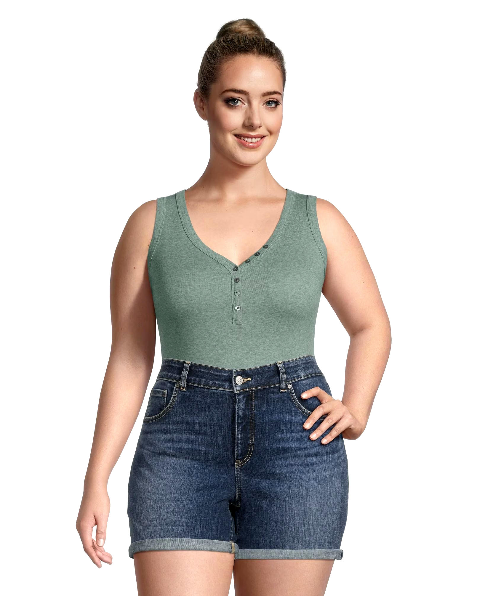 Women's Fitted Henley Tank