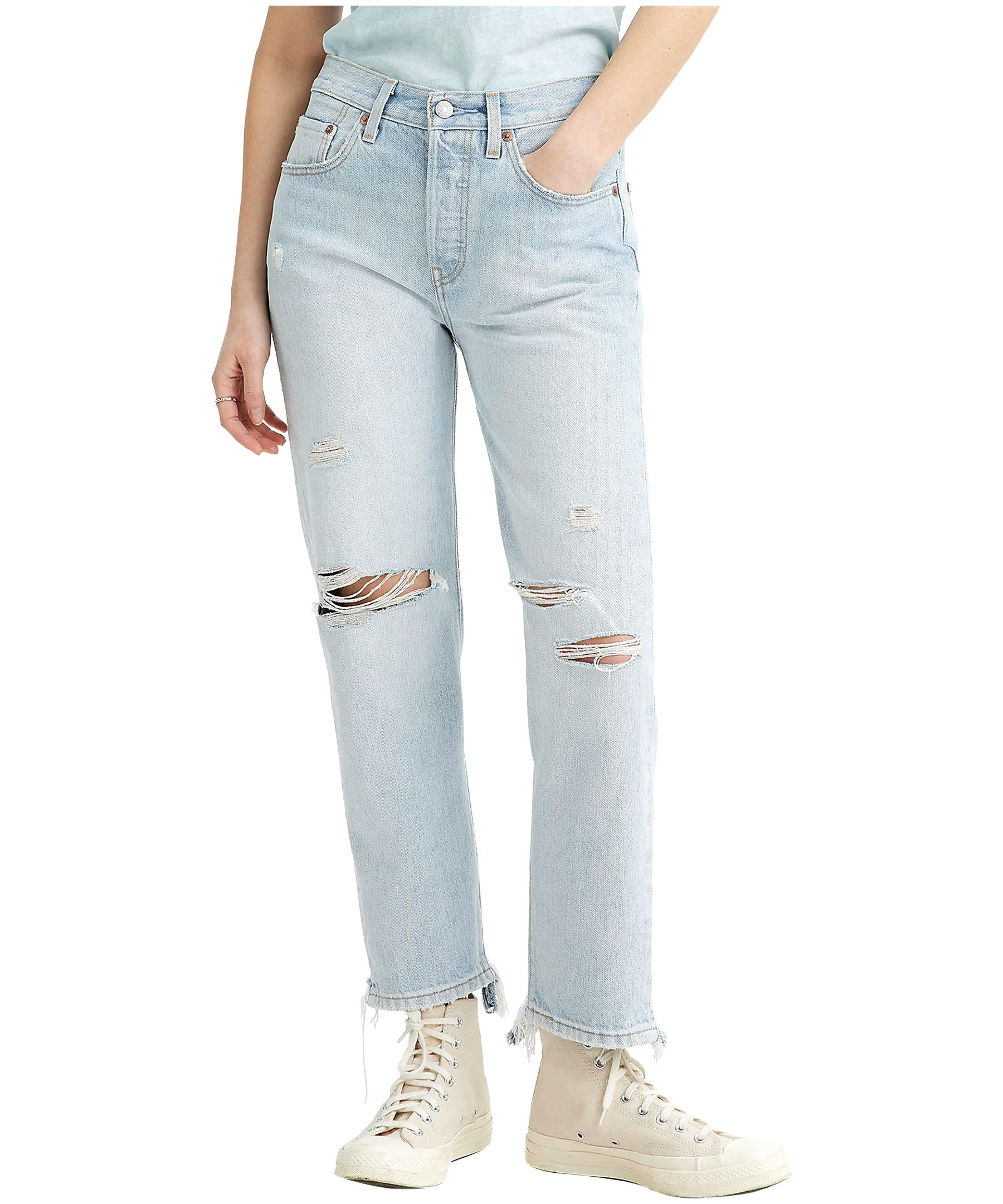 Levi's Women's 501 High Rise Straight Leg Cropped Jeans
