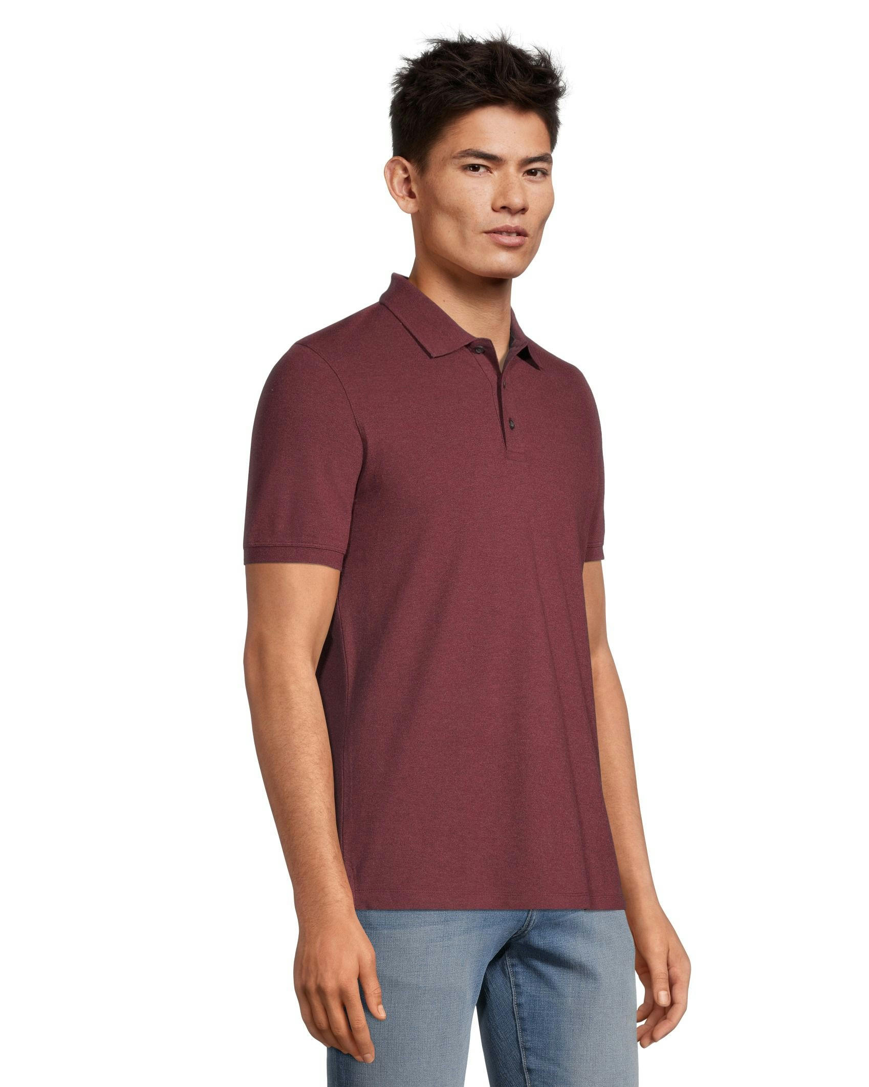 Denver Hayes Men's 50 Wash Short Sleeve Classic Fit Stretch Pique Polo Shirt