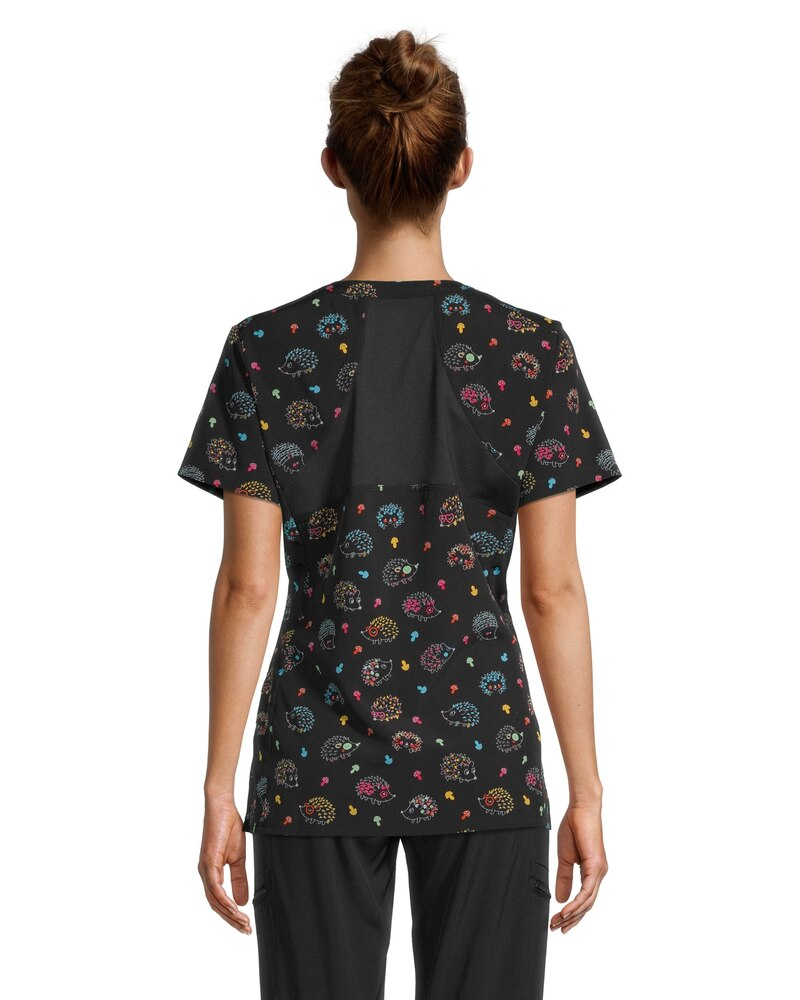 Scrubletics Women's Kangaroo Pocket Print Scrub Top