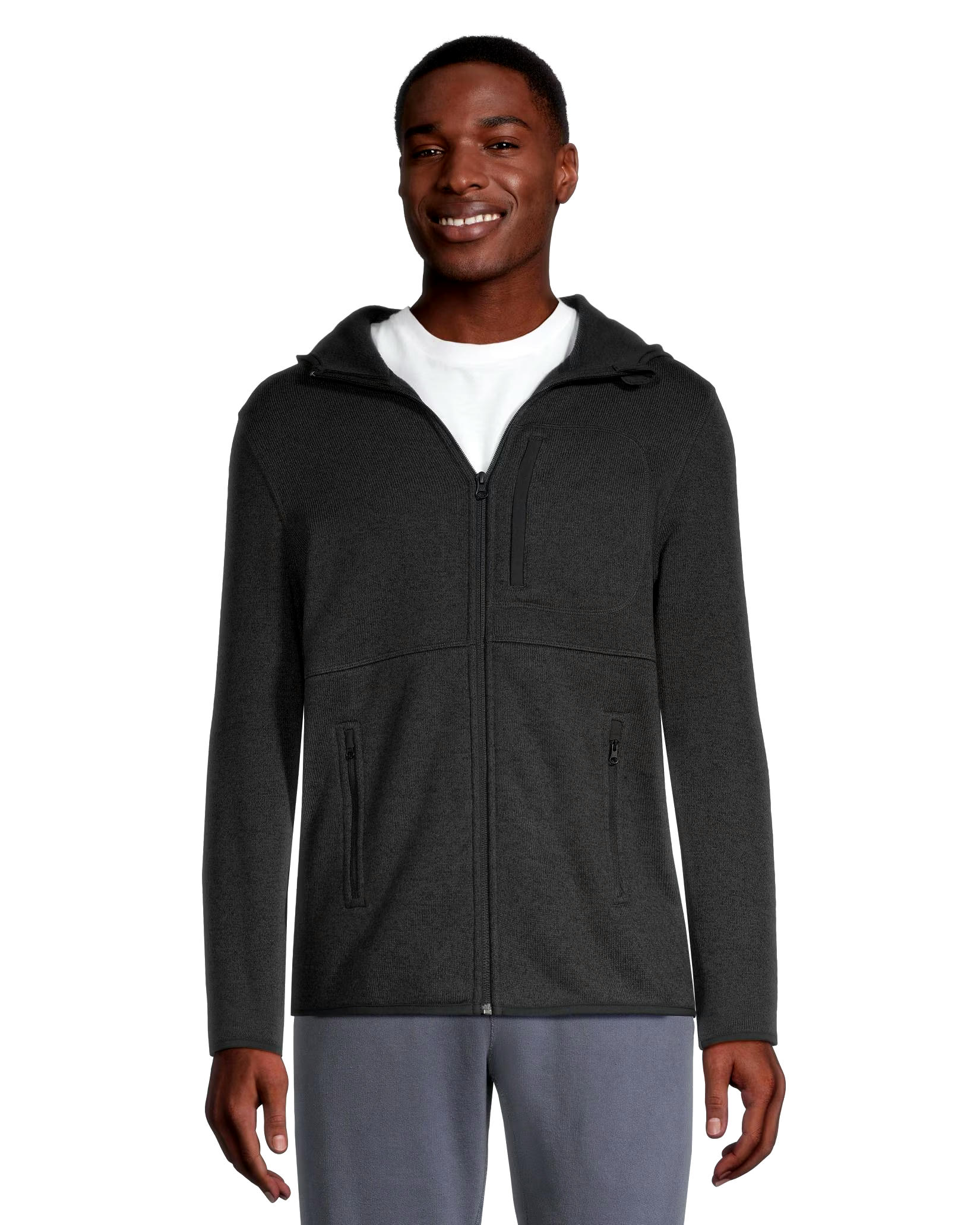 WindRiver Men's Full Zip Sweater-Knit Fleece Jacket
