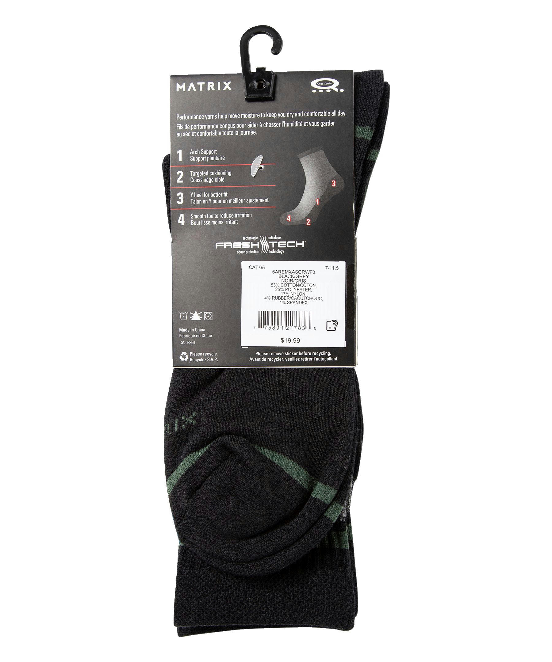 Matrix Men's 2 Pack Cotton Crew Socks