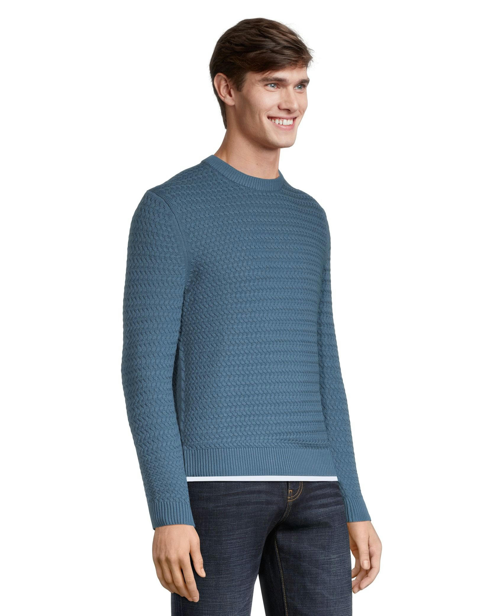 Denver Hayes Men's Rope Stitch Crewneck Sweater