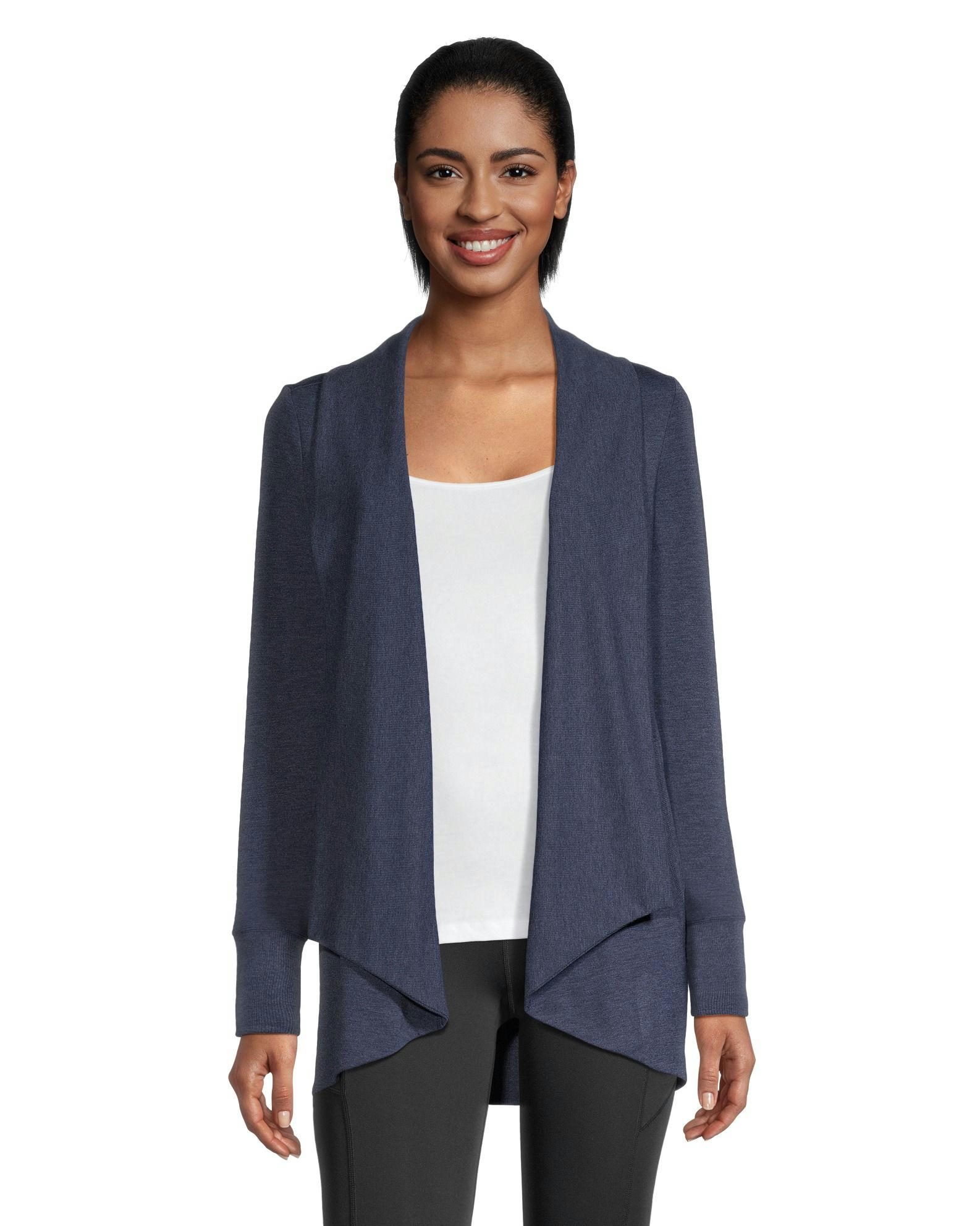 Shambhala Women's Semi-Fitted French Terry Open Cardigan