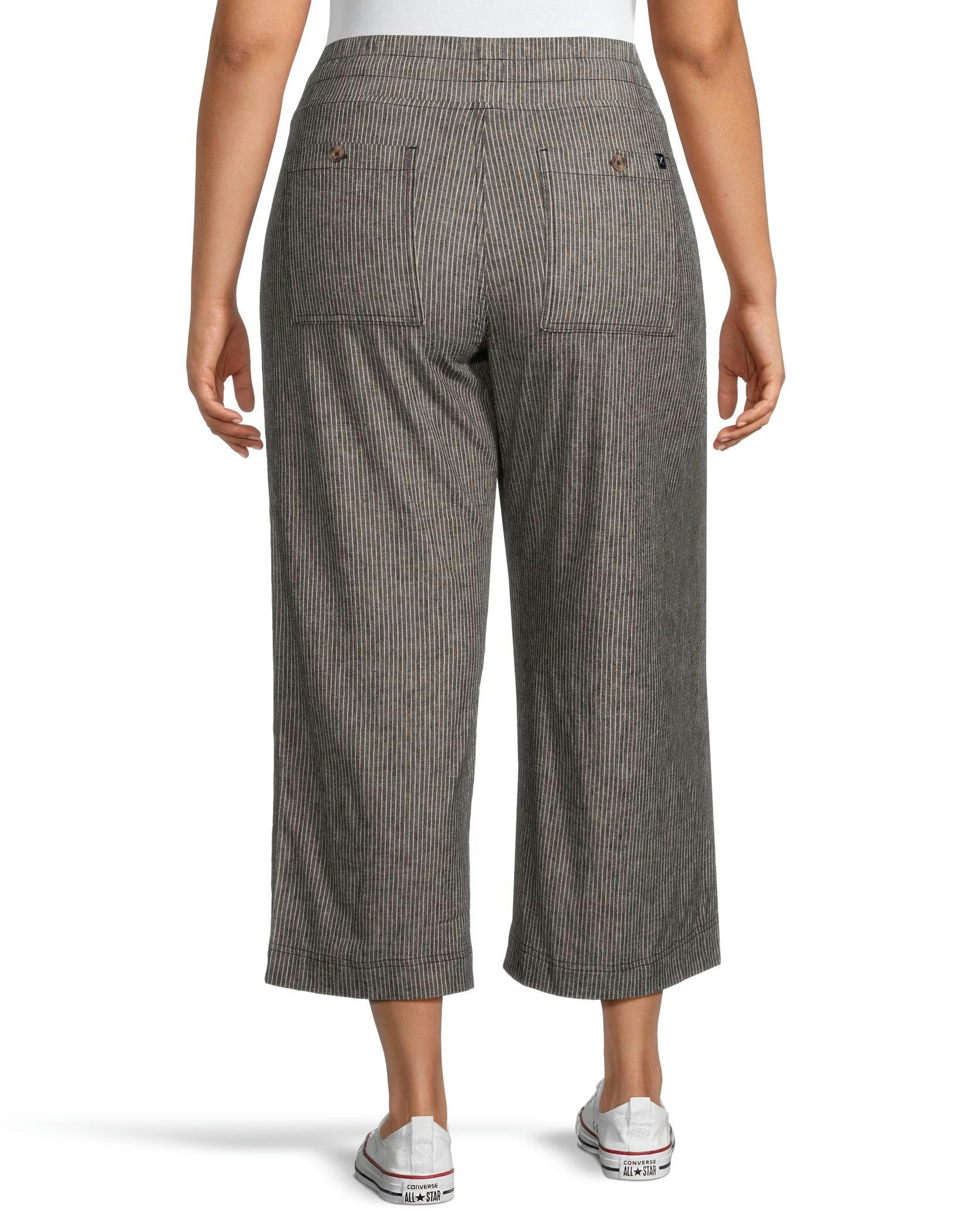 Denver Hayes Women's Mid Rise Wide Leg Crop Pants