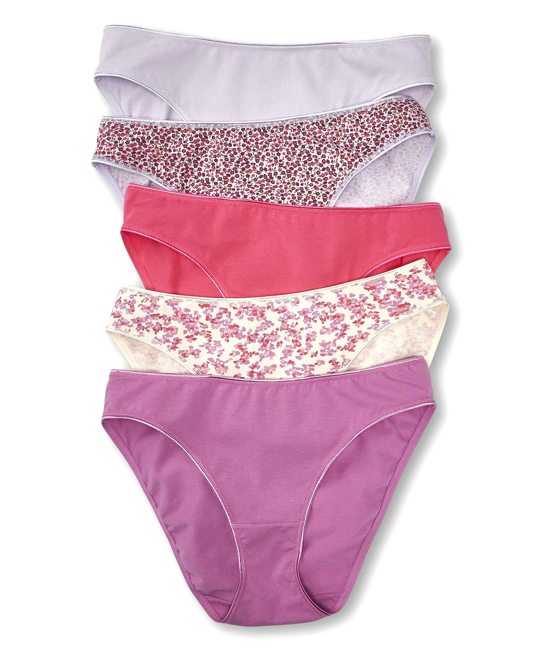 Denver Hayes Women's 5 Pack Cotton Stretch Bikini Panty
