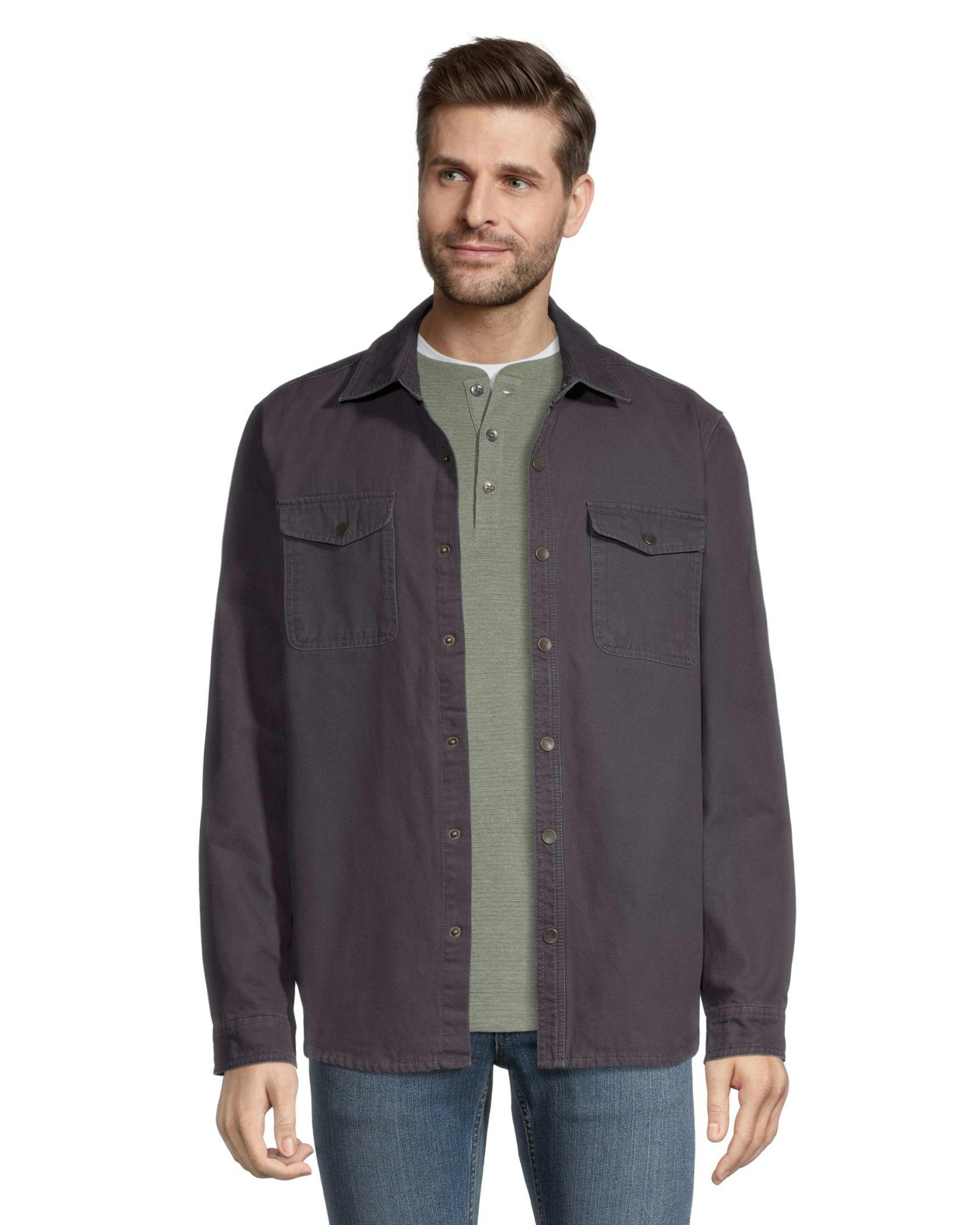 Boston Traders Men's Flannel Lined Cotton Canvas Shacket