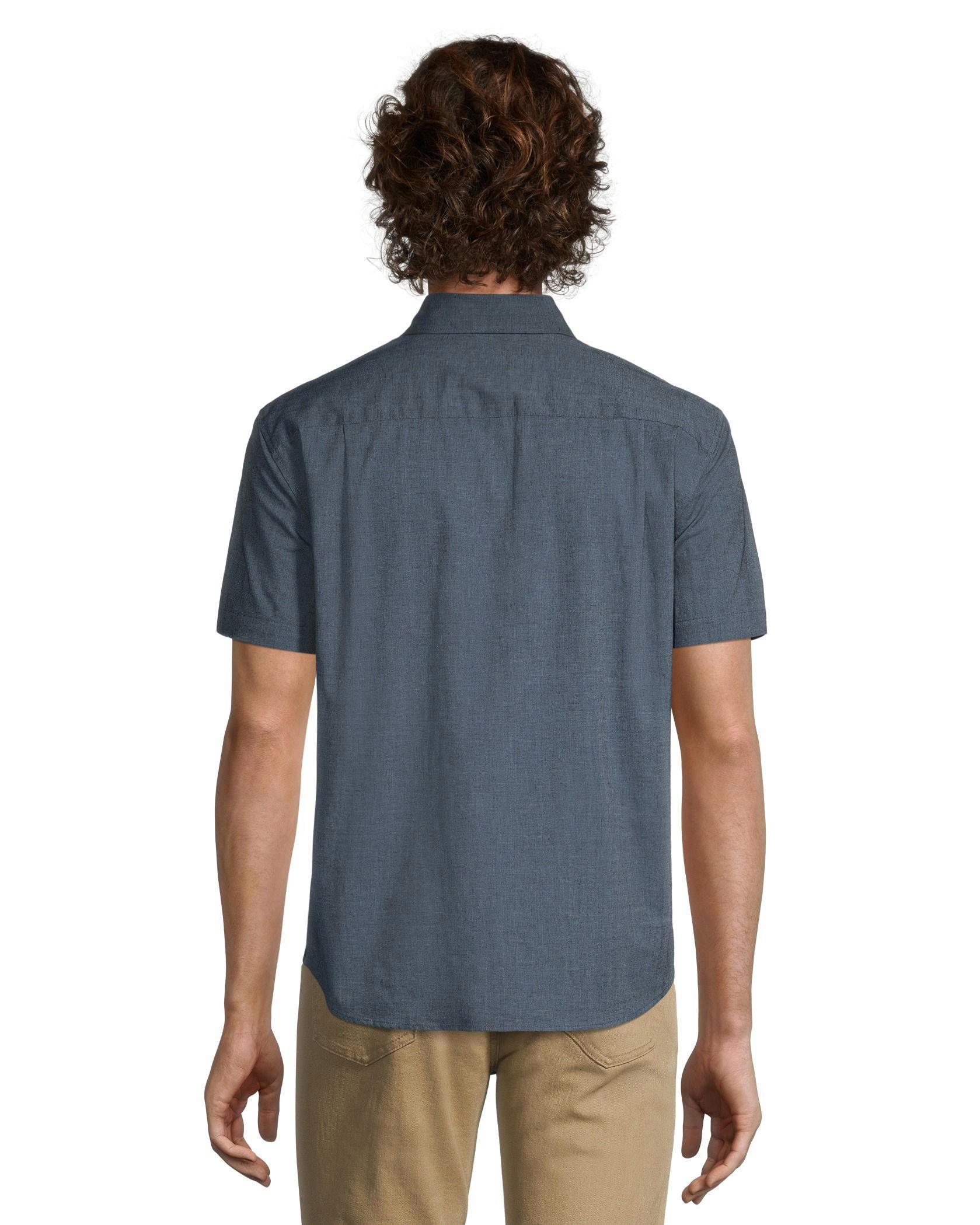 Denver Hayes Men's Premium End on End Modern Fit Short Sleeve Shirt