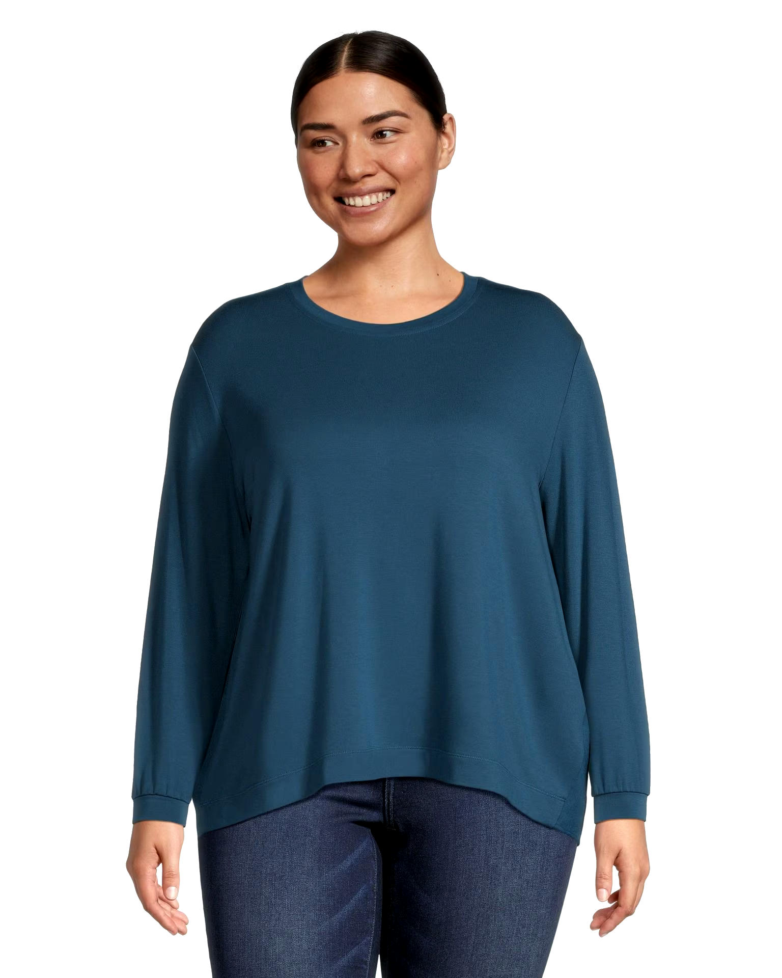 Denver Hayes Women's Relaxed Fit Long Sleeve High Low Shirt